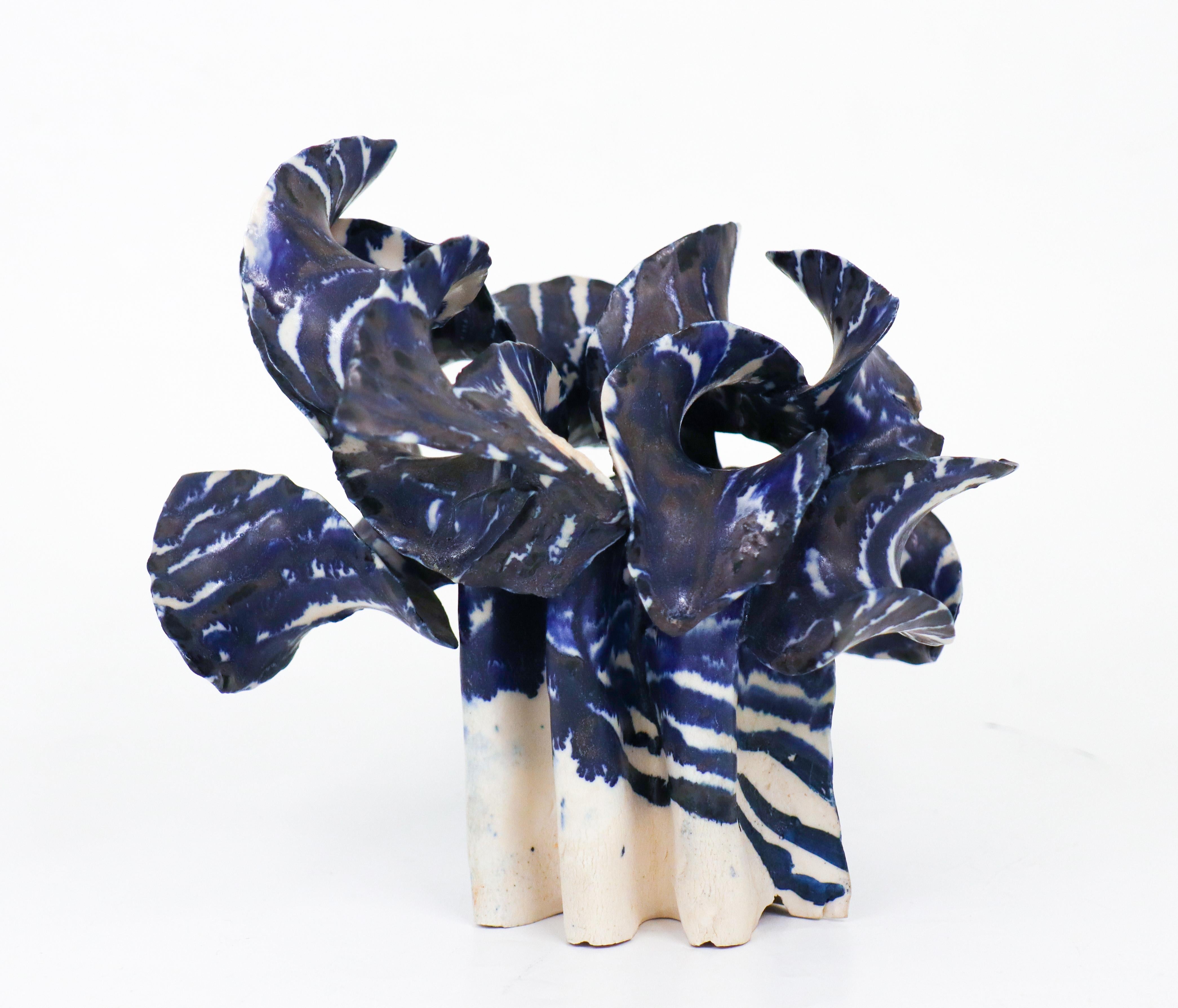 Swedish Unique Ceramic -  Abstract Blue Sculpture by Britt-Ingrid Persson Sweden For Sale