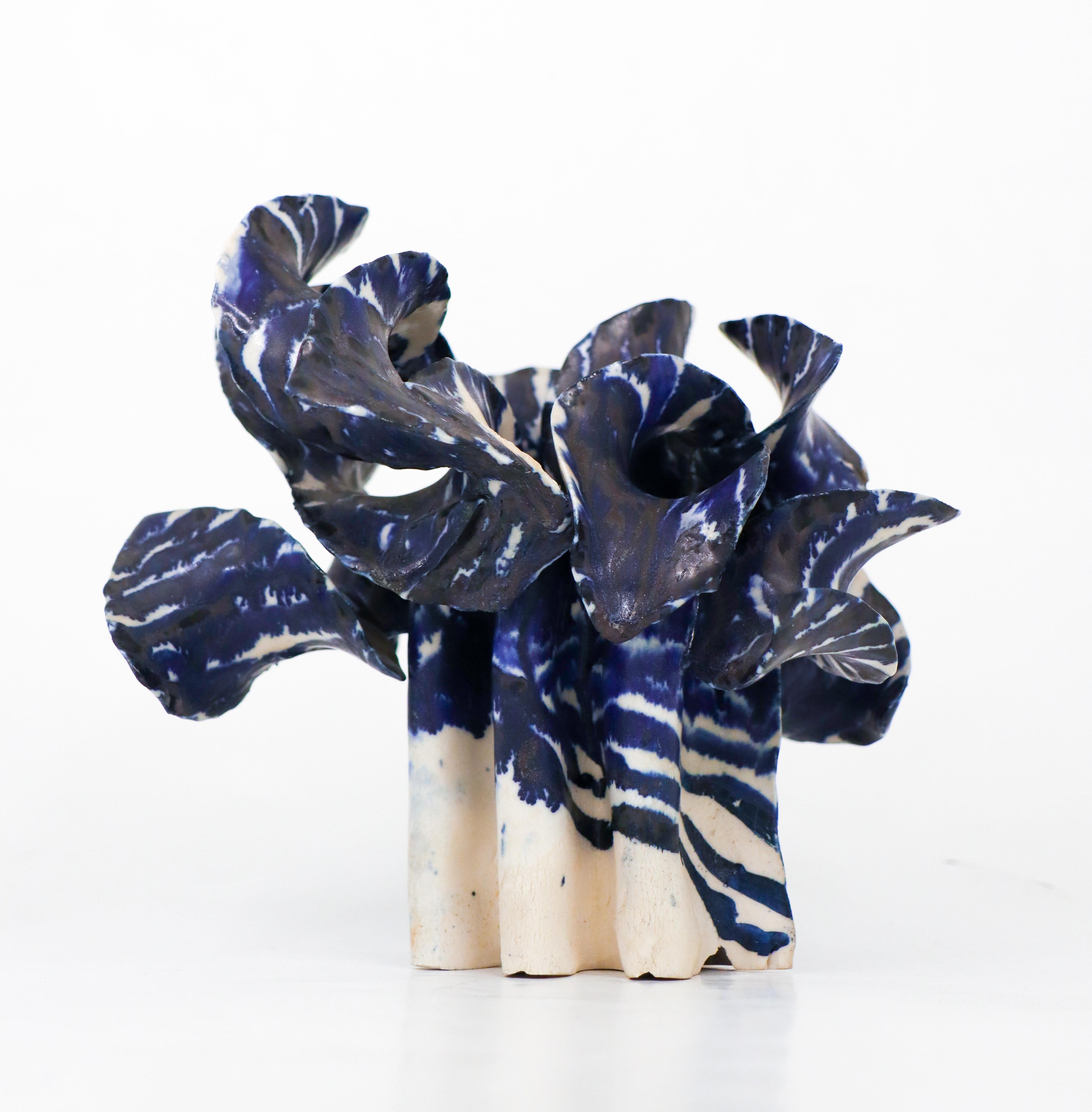 Unique Ceramic -  Abstract Blue Sculpture by Britt-Ingrid Persson Sweden In Good Condition For Sale In Stockholm, SE