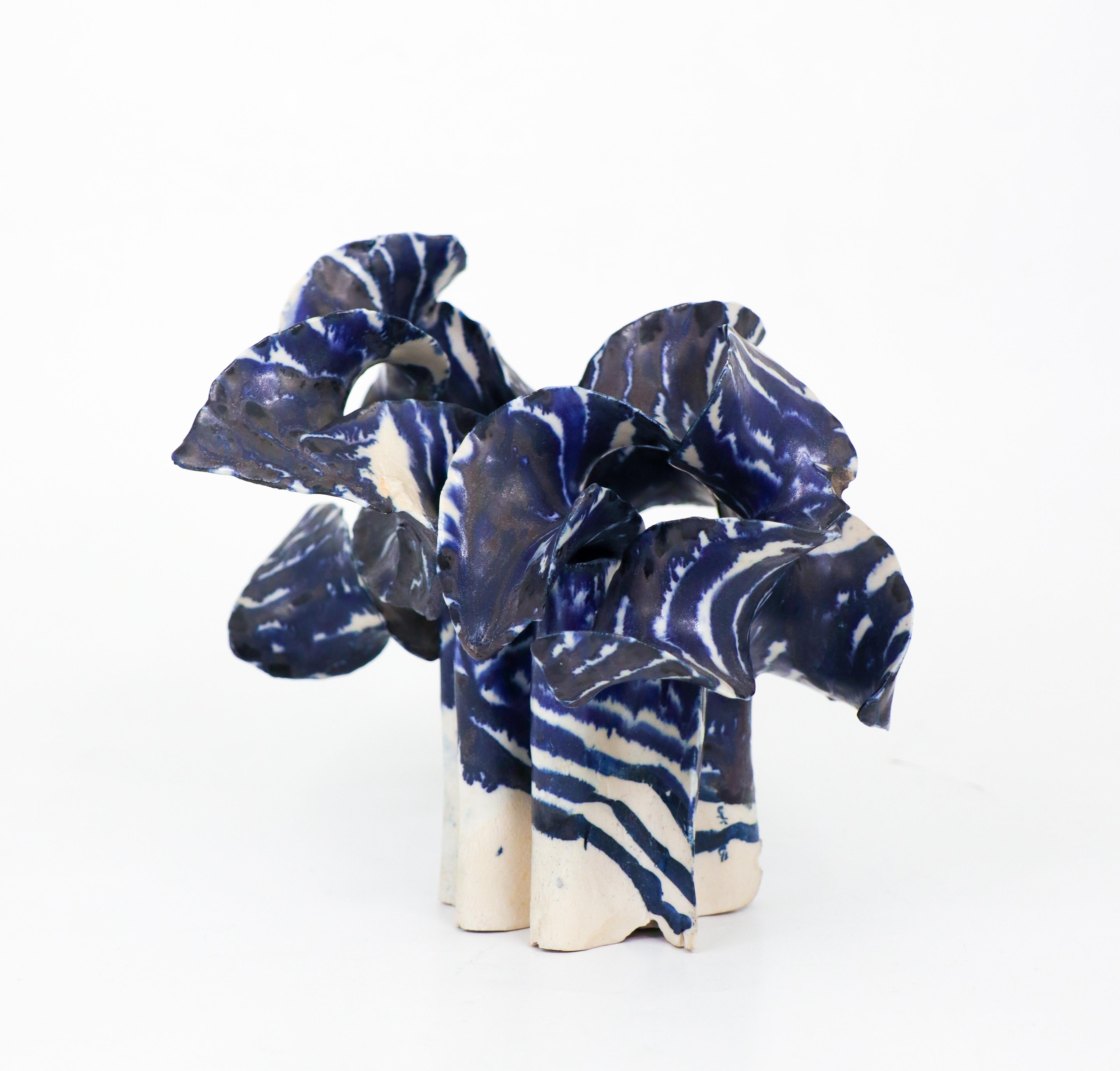 20th Century Unique Ceramic -  Abstract Blue Sculpture by Britt-Ingrid Persson Sweden For Sale