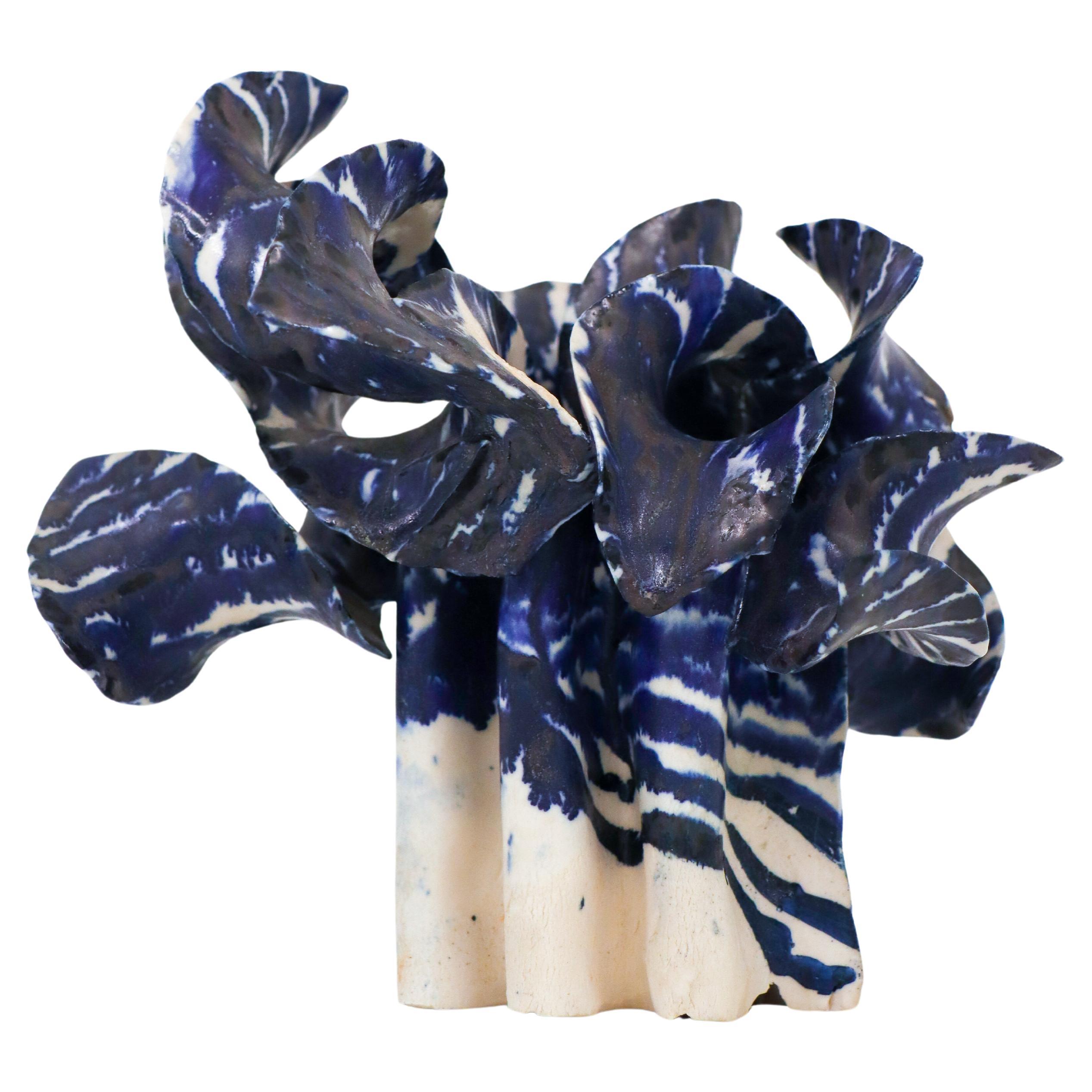 Unique Ceramic -  Abstract Blue Sculpture by Britt-Ingrid Persson Sweden For Sale