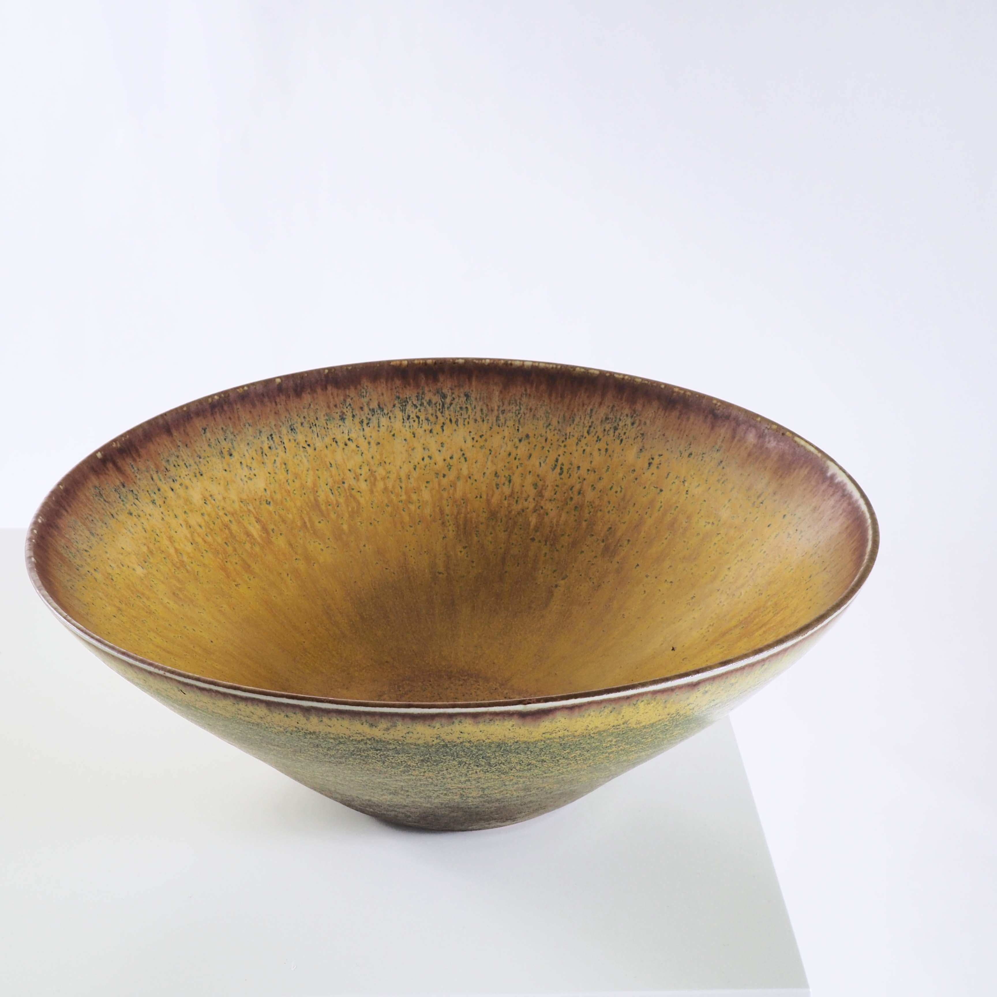 Scandinavian Modern Unique Ceramic Bowl by Carl-Harry Stålhane for Rörstrand, Sweden