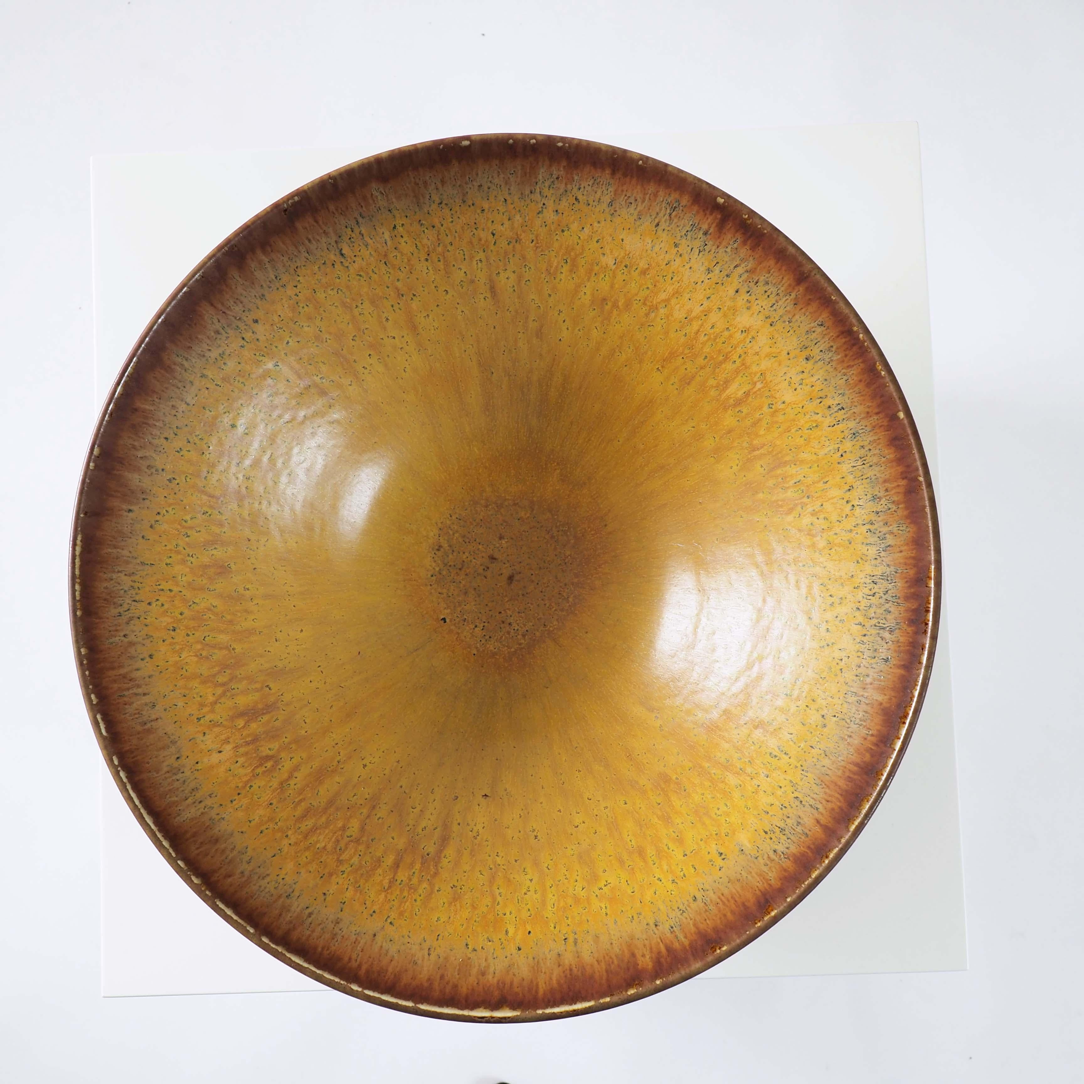 Hand-Crafted Unique Ceramic Bowl by Carl-Harry Stålhane for Rörstrand, Sweden For Sale