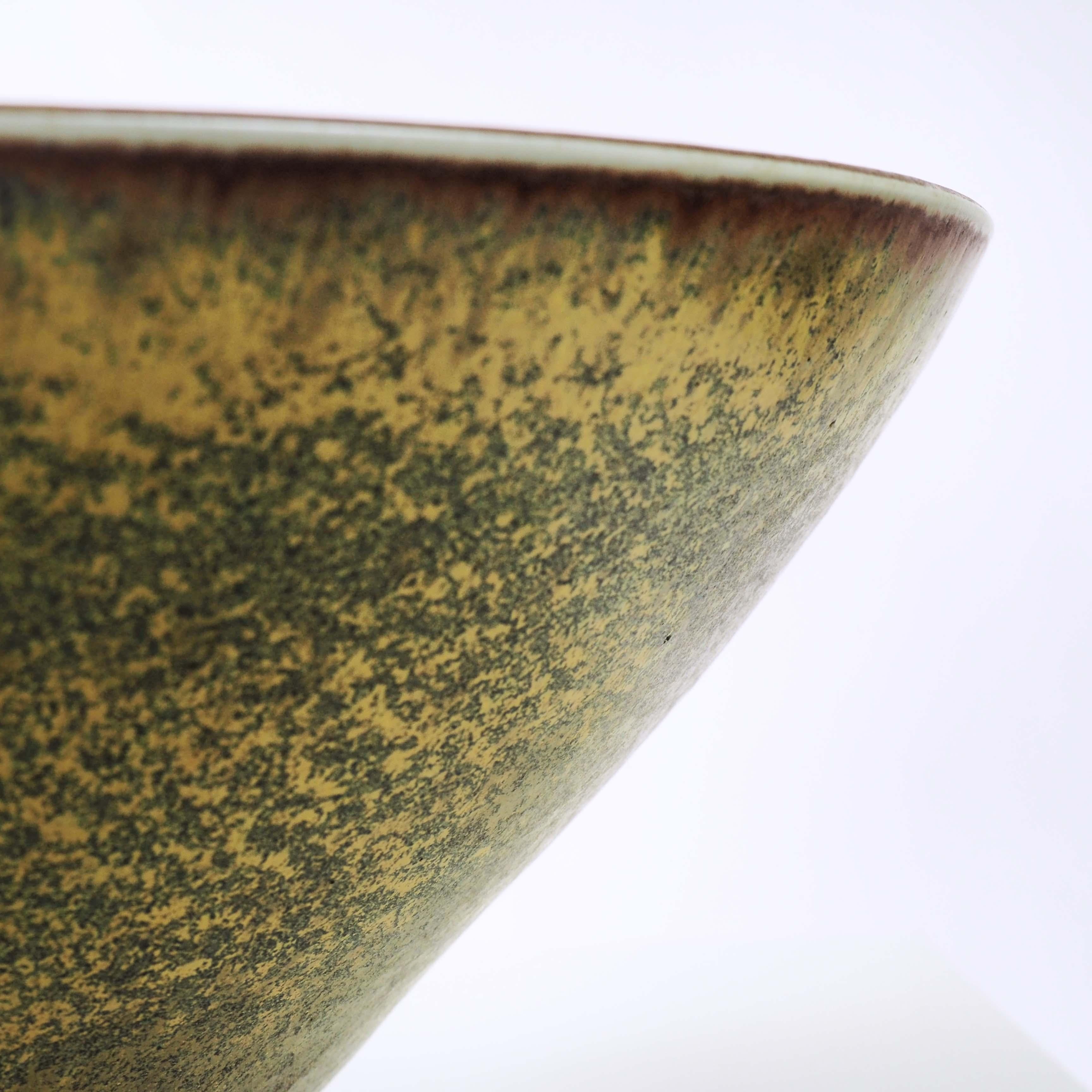 Stoneware Unique Ceramic Bowl by Carl-Harry Stålhane for Rörstrand, Sweden For Sale