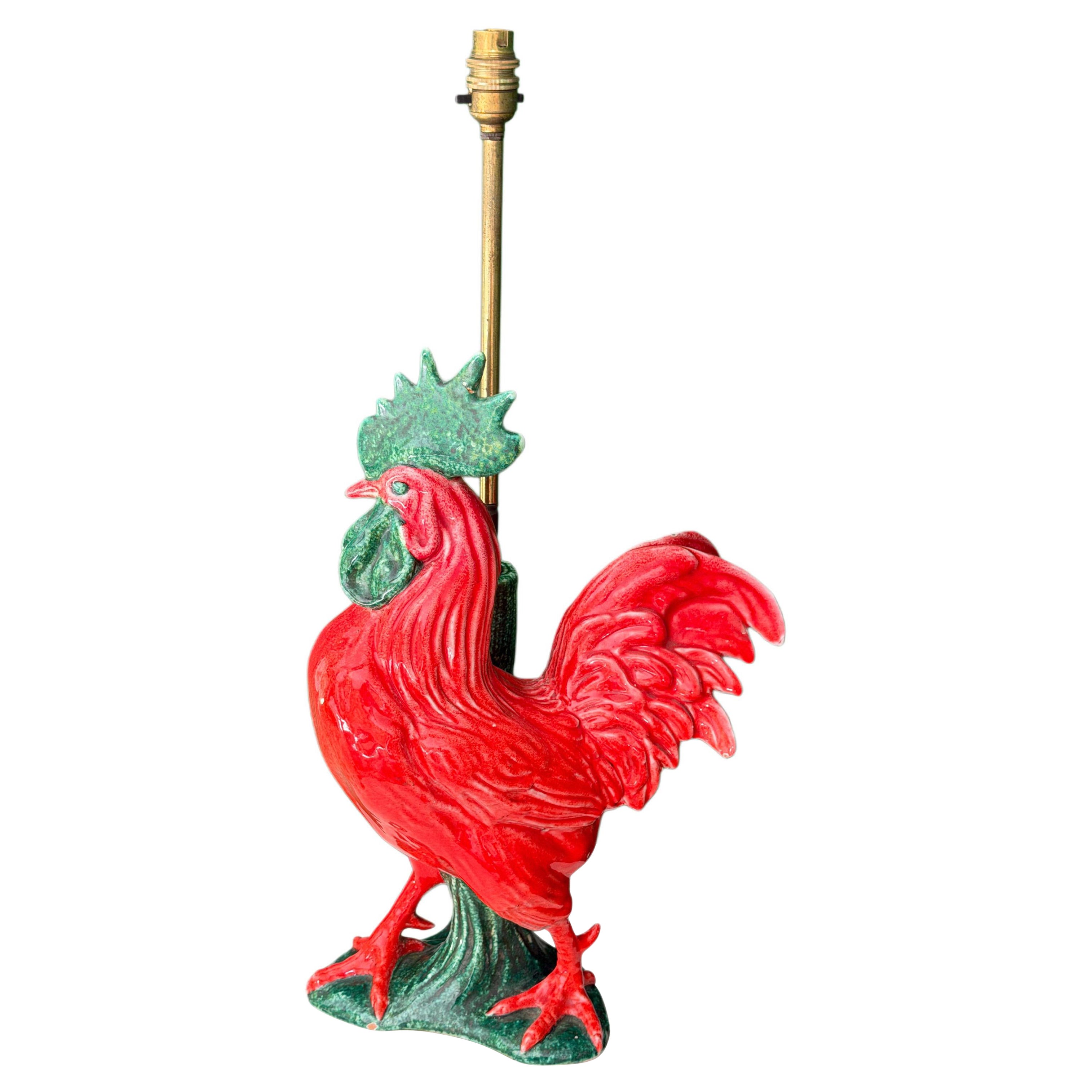 Unique Ceramic Cockerel Table Lamp For Sale