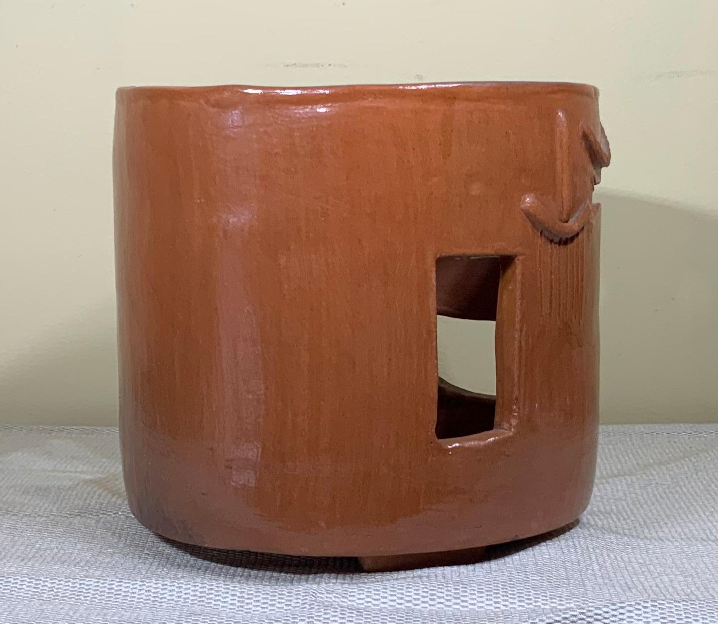 Unknown Unique Ceramic Cubist Vessel or Garden Planter For Sale