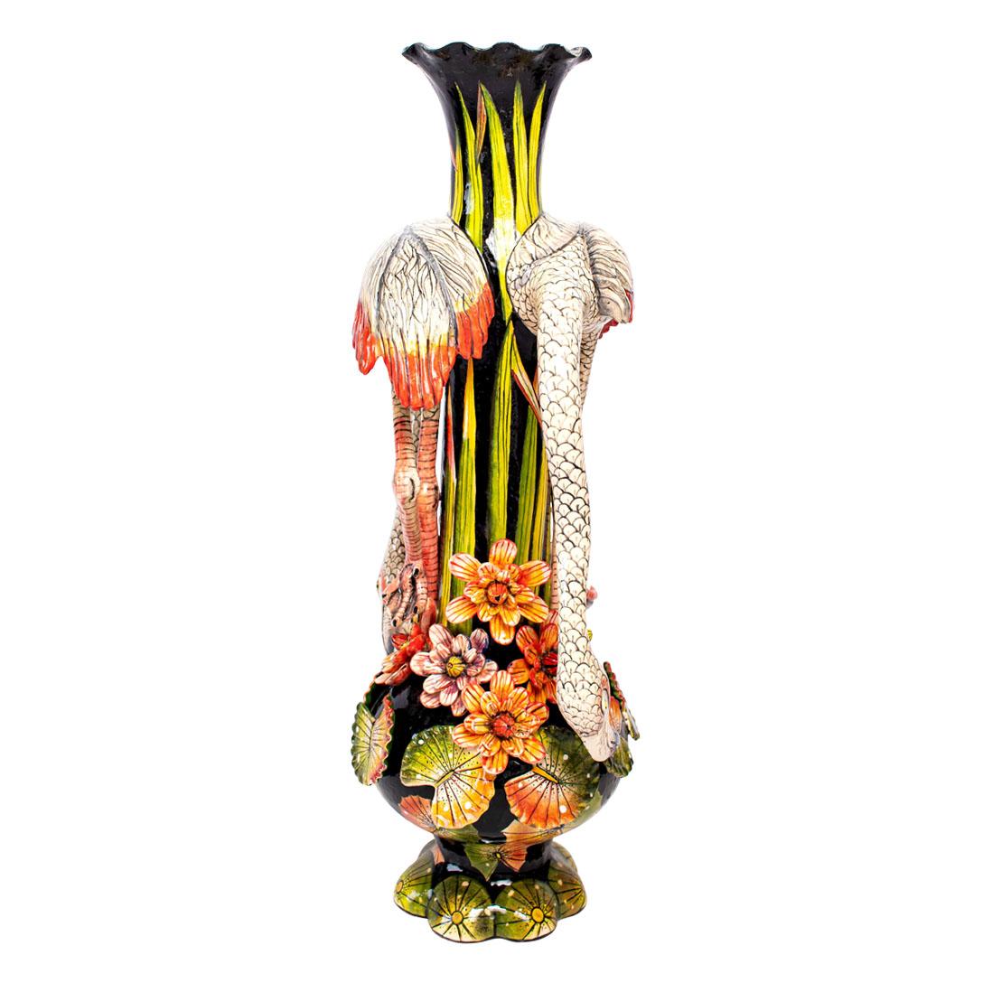 Voici le captivant vase Flamingo d'Imvelo Natural Art, un véritable chef-d'œuvre d'élégance artisanale, méticuleusement fabriqué par des artistes sud-africains réputés pour leur habileté et leur créativité.

Sculpté à la main par l'artisan Teboho,