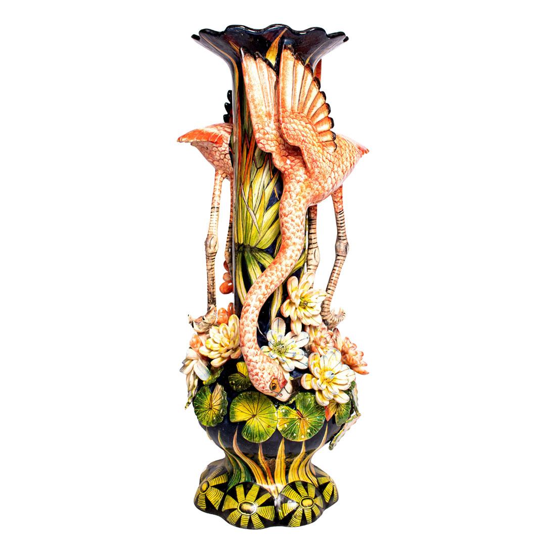 Eine einzigartige Flamingo-Vase aus Keramik, hergestellt in Südafrika (Moderne)