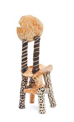 Unique & Large Japanese Oribe-ware Chair by Suzuki Gorô 鈴木五郎