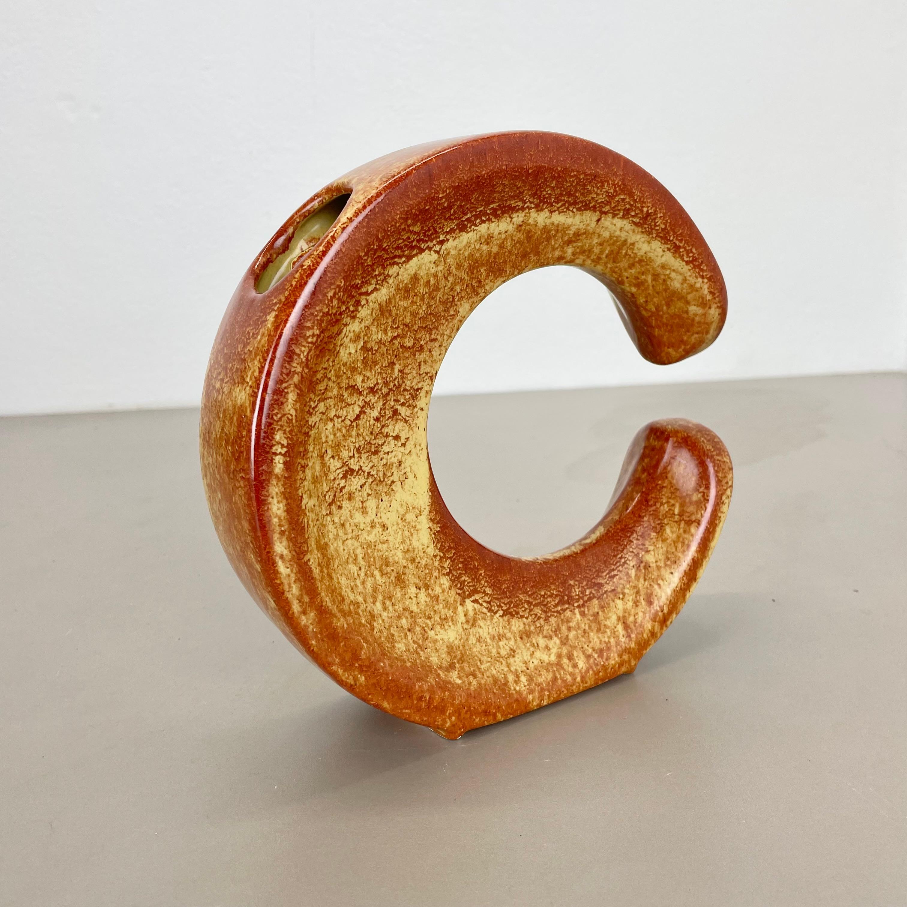 Vaso unico in ceramica Studio Pottery di Bertoncello Schiavon Ceramics, Italia anni '70 in vendita 7