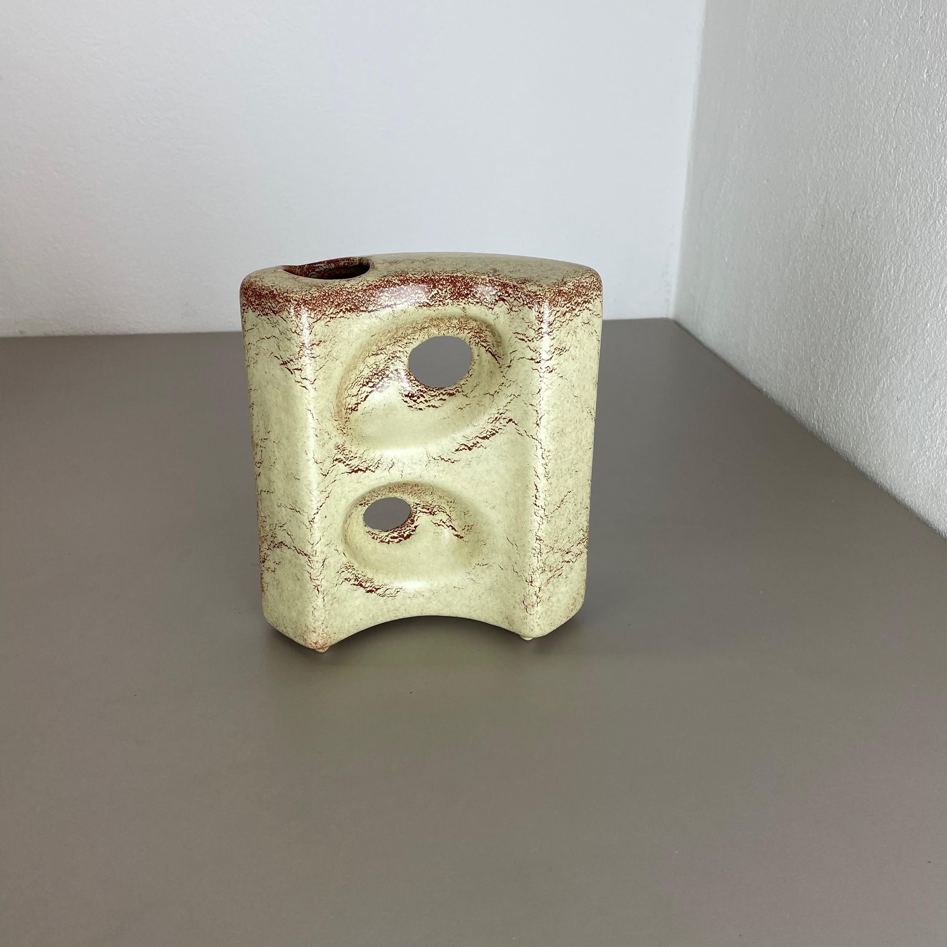 Mid-Century Modern Unique Ceramic Studio Pottery Vase by Bertoncello Schiavon Ceramics, Italy 1970s For Sale