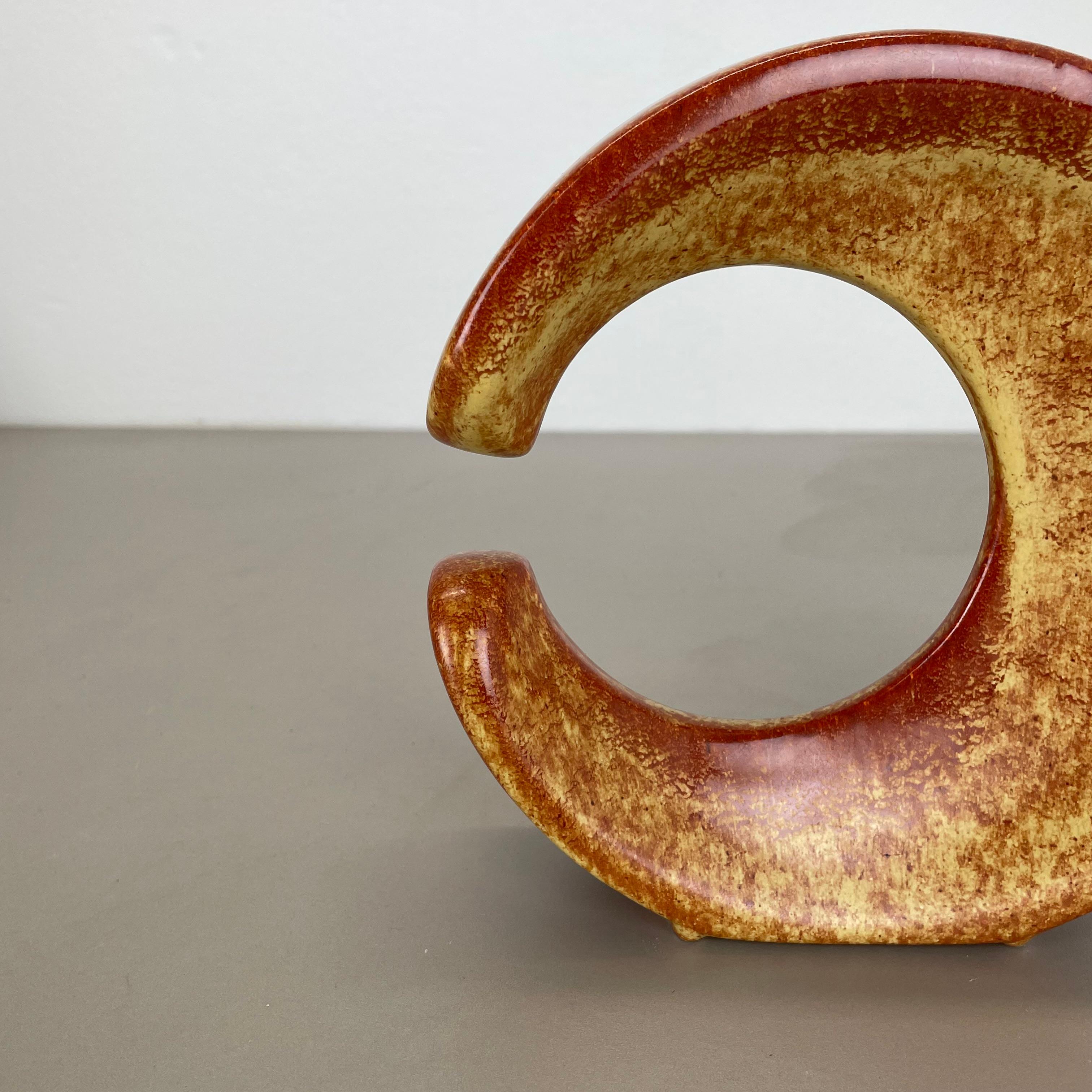 Mid-Century moderno Vaso unico in ceramica Studio Pottery di Bertoncello Schiavon Ceramics, Italia anni '70 in vendita