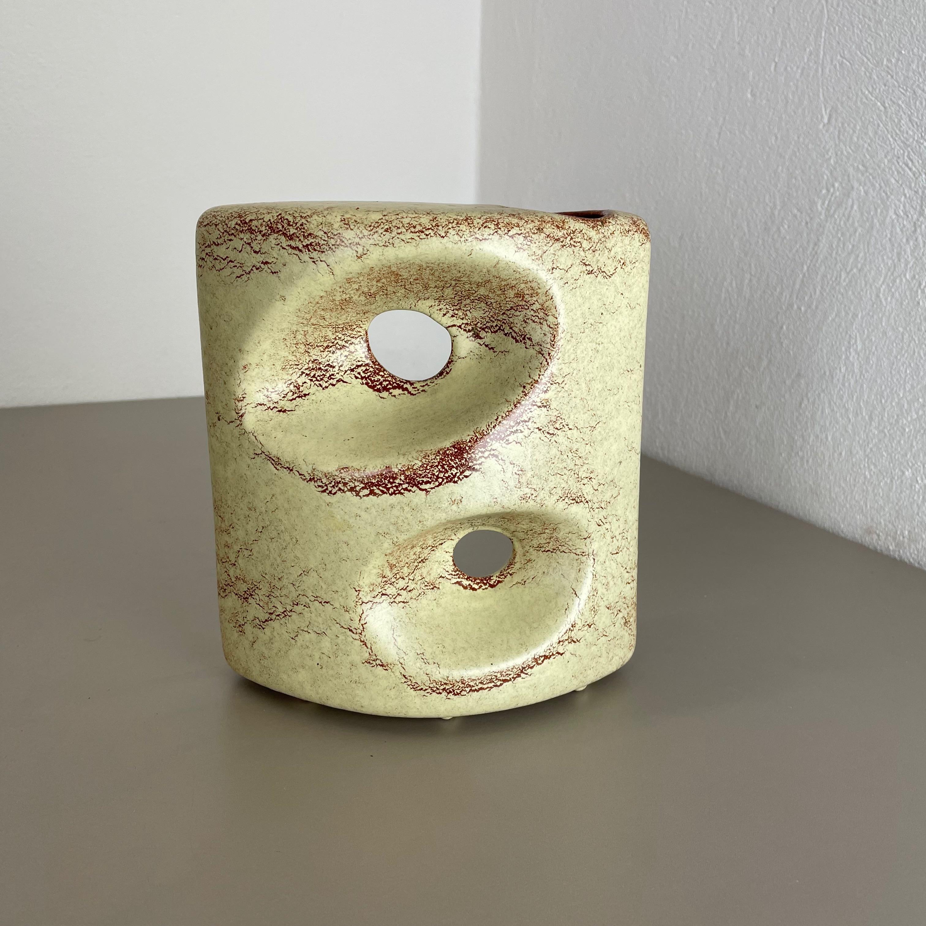 Unique Ceramic Studio Pottery Vase by Bertoncello Schiavon Ceramics, Italy 1970s For Sale 1