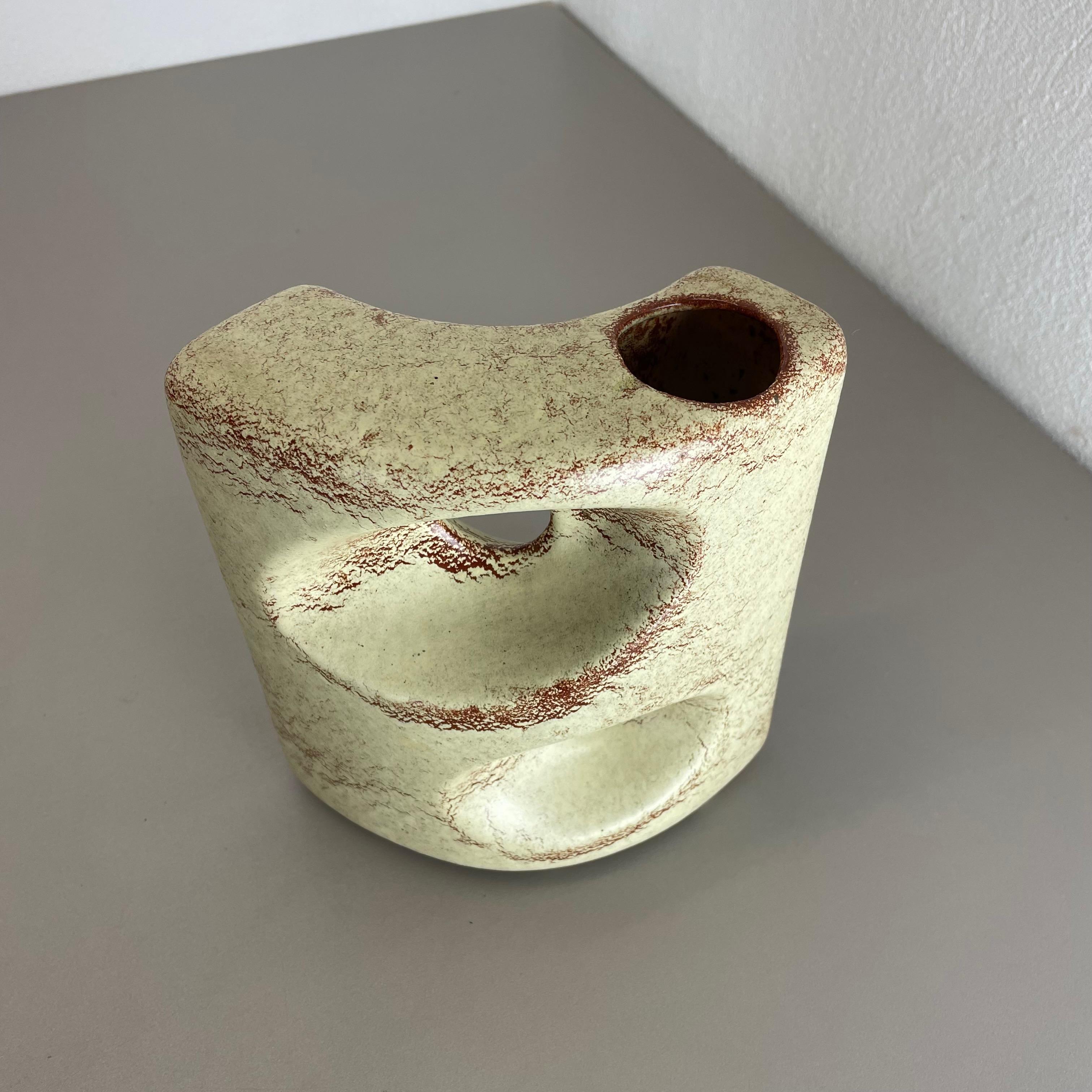 Unique Ceramic Studio Pottery Vase by Bertoncello Schiavon Ceramics, Italy 1970s For Sale 2