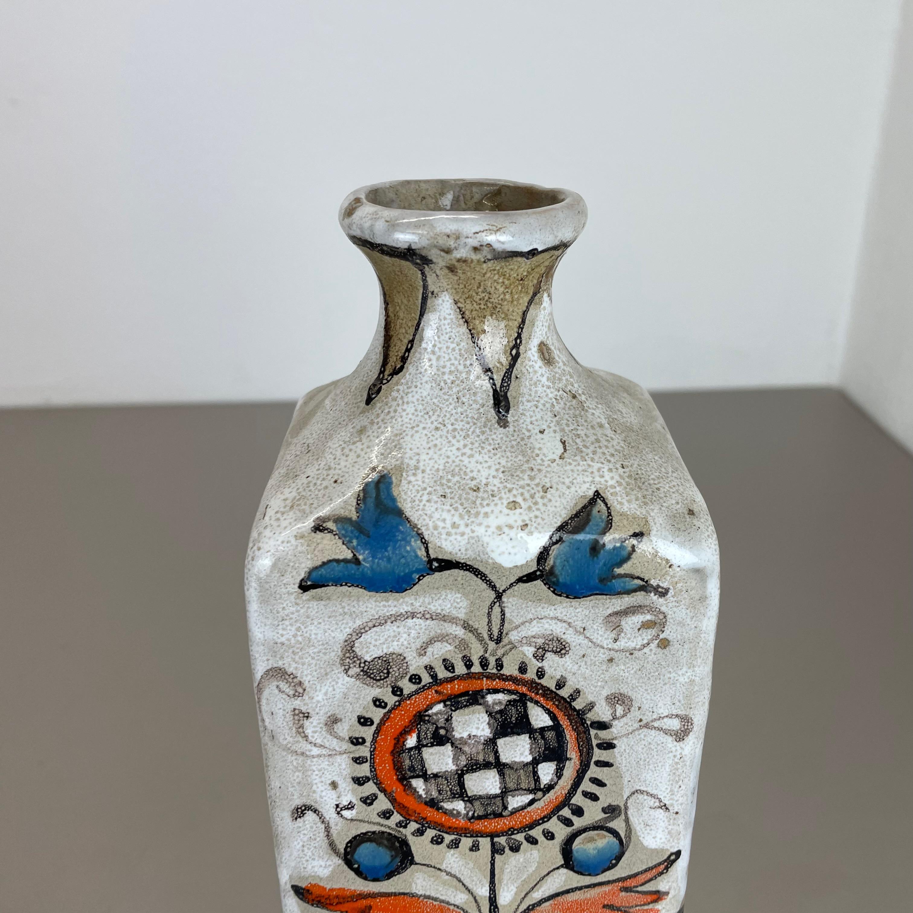 German Unique Ceramic Studio Pottery Vase by Elio Schiavon Ceramics, Padua, Italy 1970s For Sale