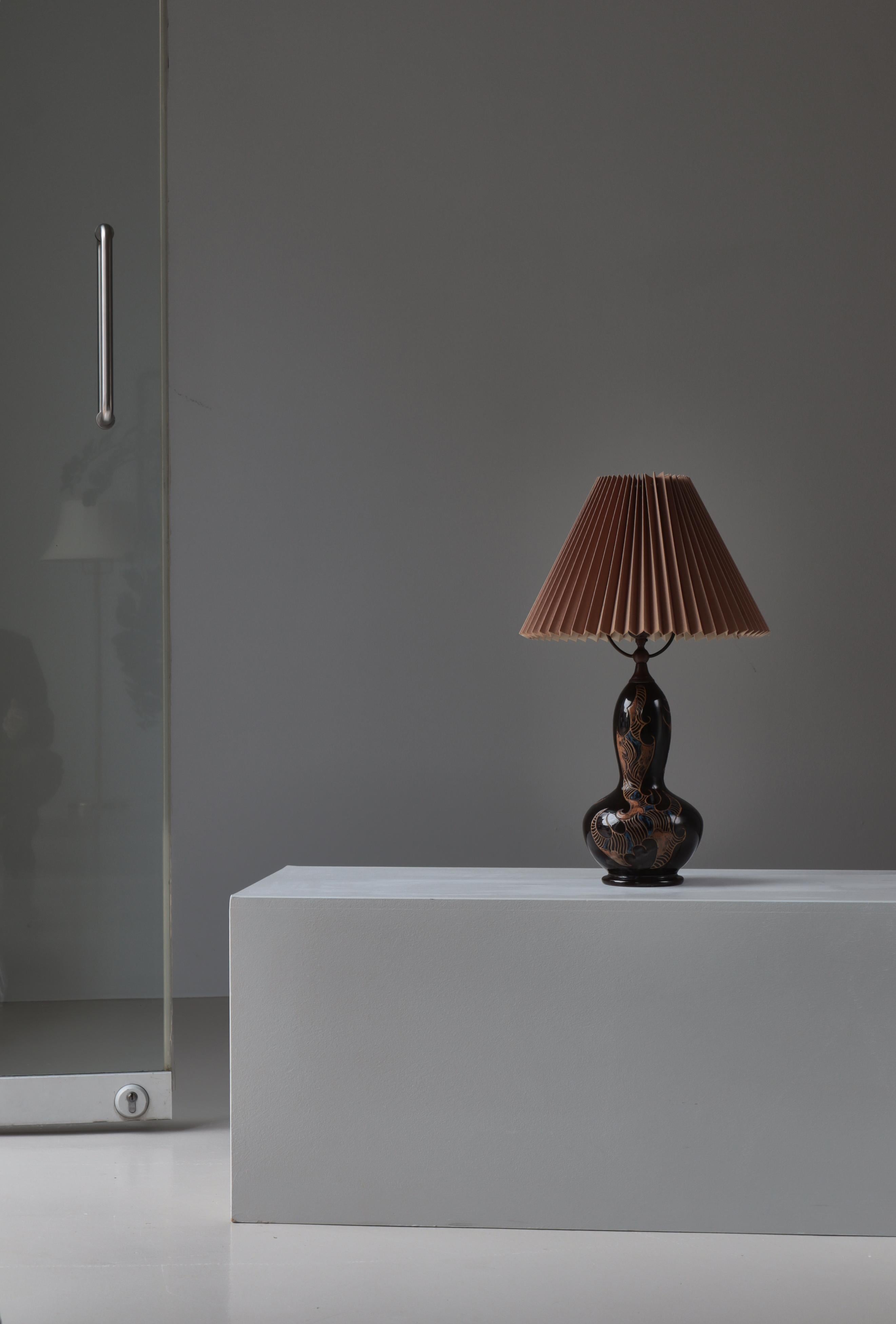 Beautiful handmade table lamp made in Denmark between 1910-1920 at 