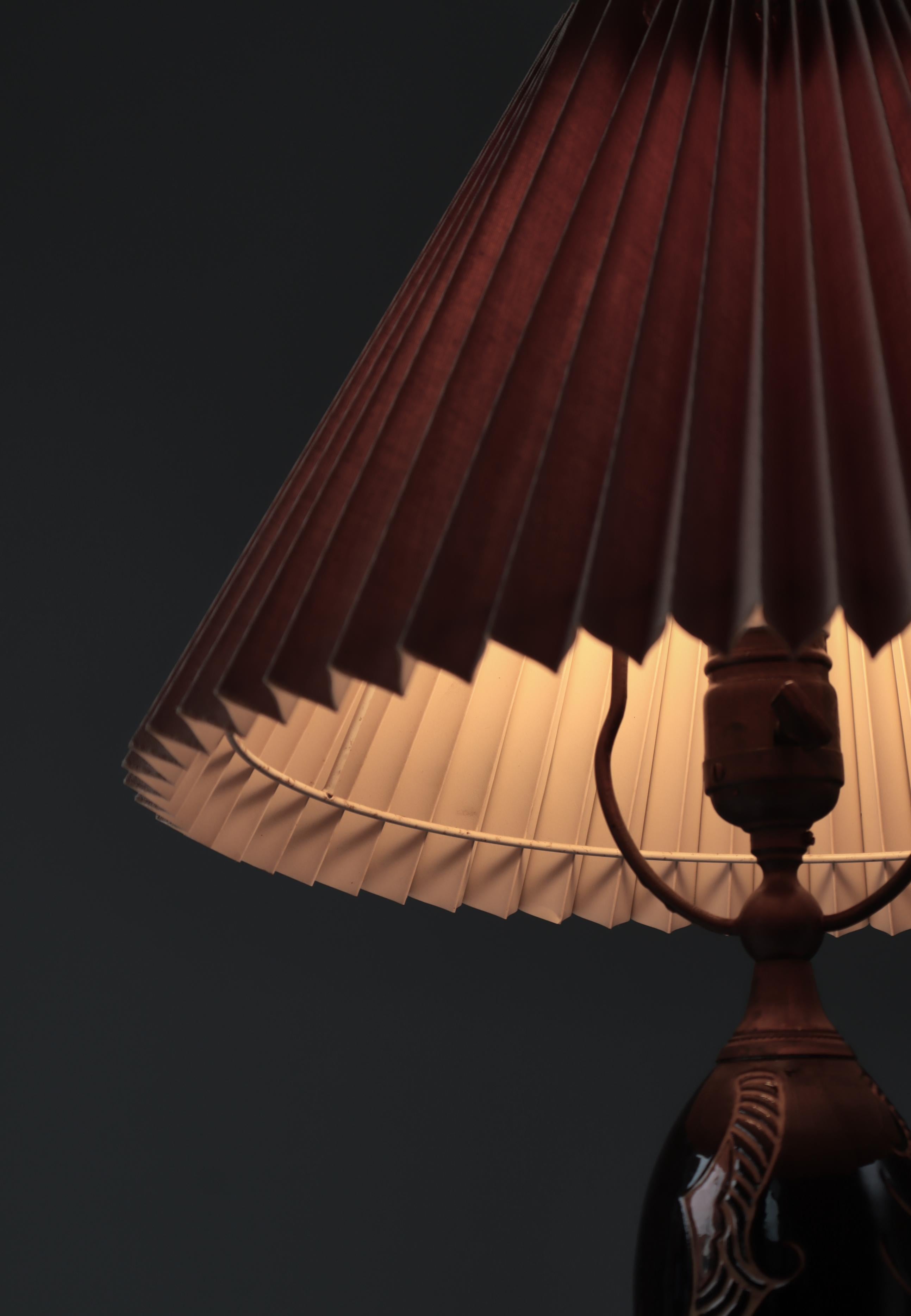 Unique Ceramic Table Lamp by Møller & Bøgely, Art Nouveau, Denmark, 1910s For Sale 1