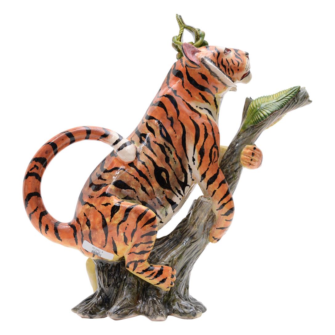 Moderno Unica teiera Tiger in ceramica, realizzata a mano in Sudafrica in vendita