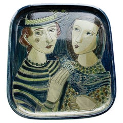 Unique Ceramic Tray by Carl-Harry Stålhane for Rörstrand, Sweden