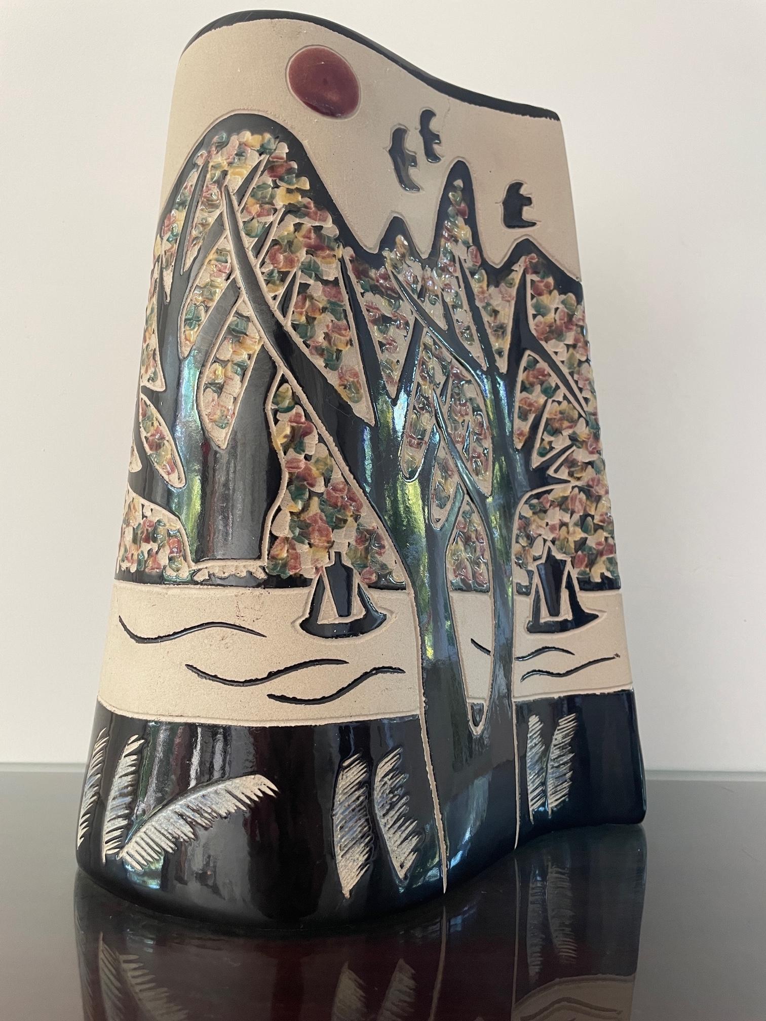 Unique ceramic vase. Probably Danish design. Unique ceramic art. Scandinavian  For Sale 2