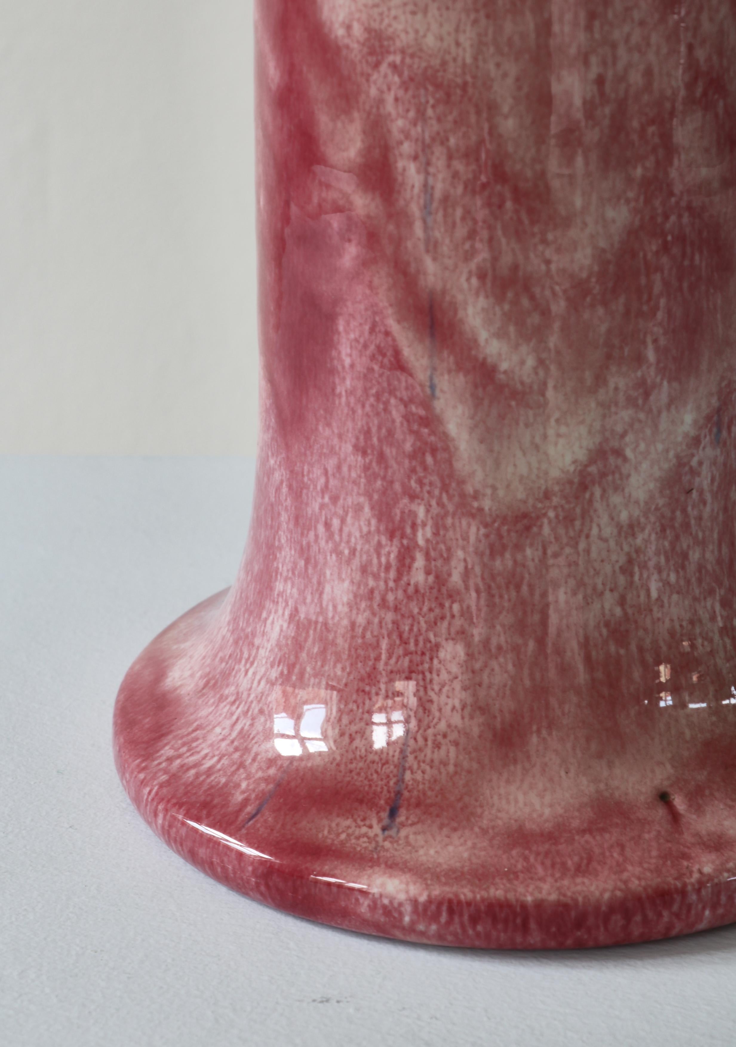 Danish Unique Ceramics Table Lamp Pink Glazing, 