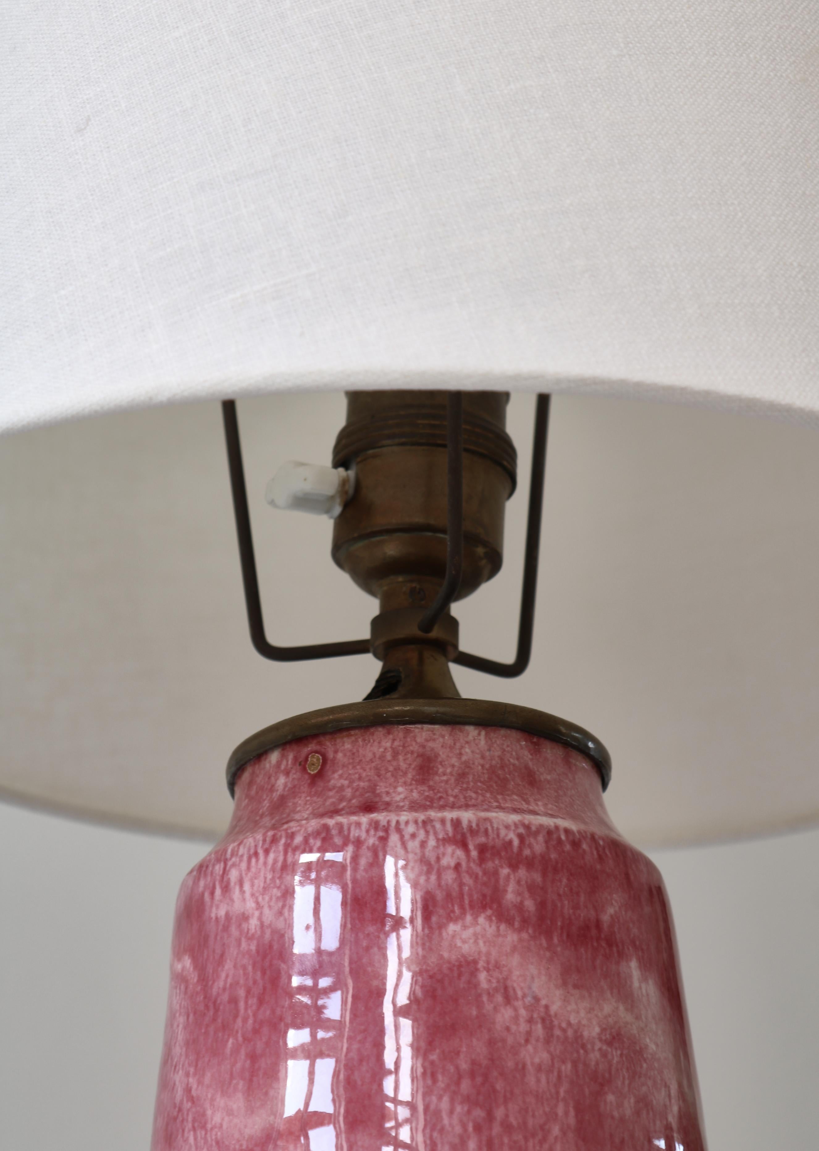 Unique Ceramics Table Lamp Pink Glazing, 