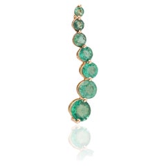 Unique Certified Natural Emerald Long Pendant in 14k Solid Yellow Gold