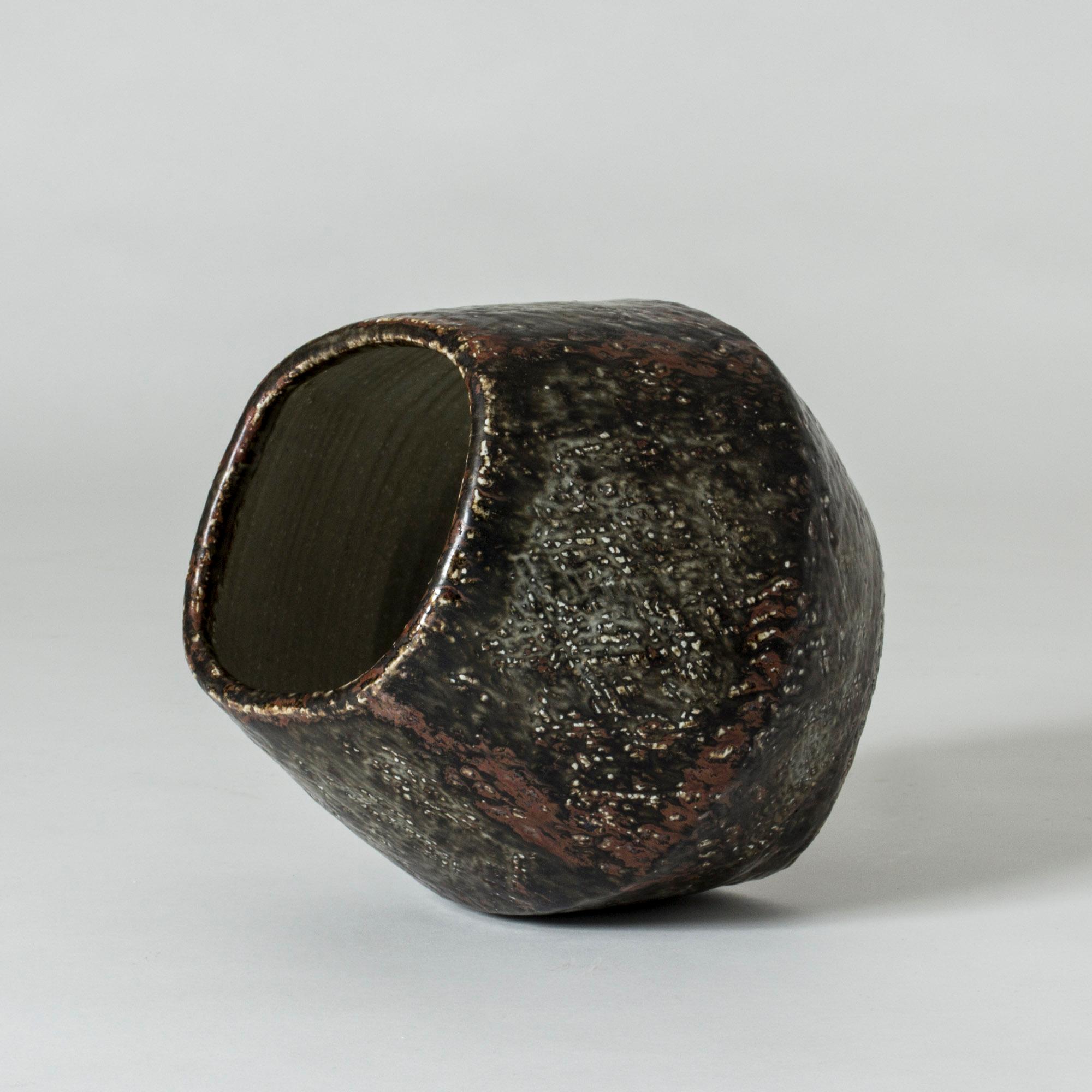 Scandinavian Modern Unique Chamotte Vase by Carl-Harry Stålhane