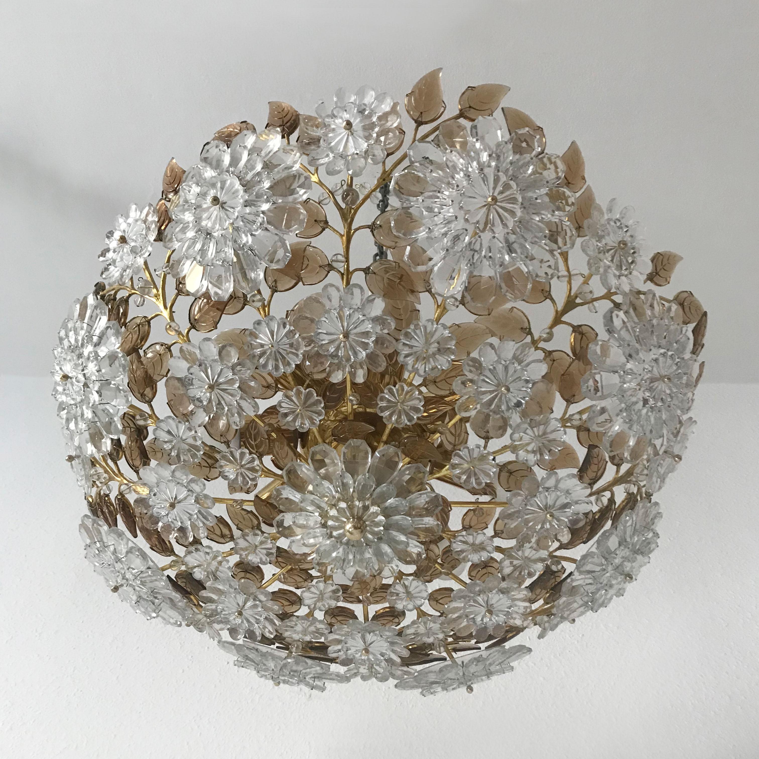 Mid-20th Century Unique Chandelier or Flush Mount in the Style of Oswald Haerdtl, Lobmeyr, 1960s For Sale