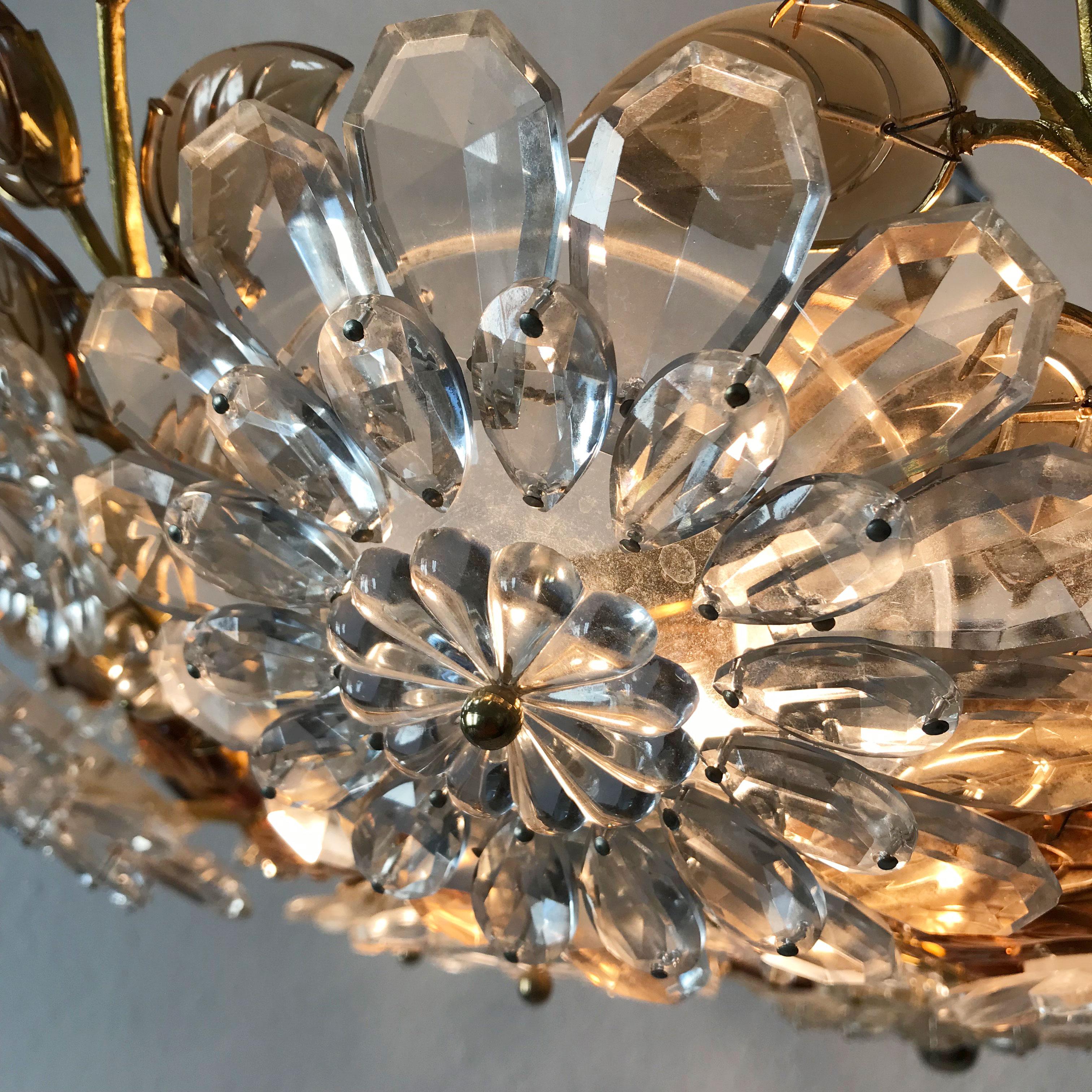 Unique Chandelier or Flush Mount in the Style of Oswald Haerdtl, Lobmeyr, 1960s For Sale 3