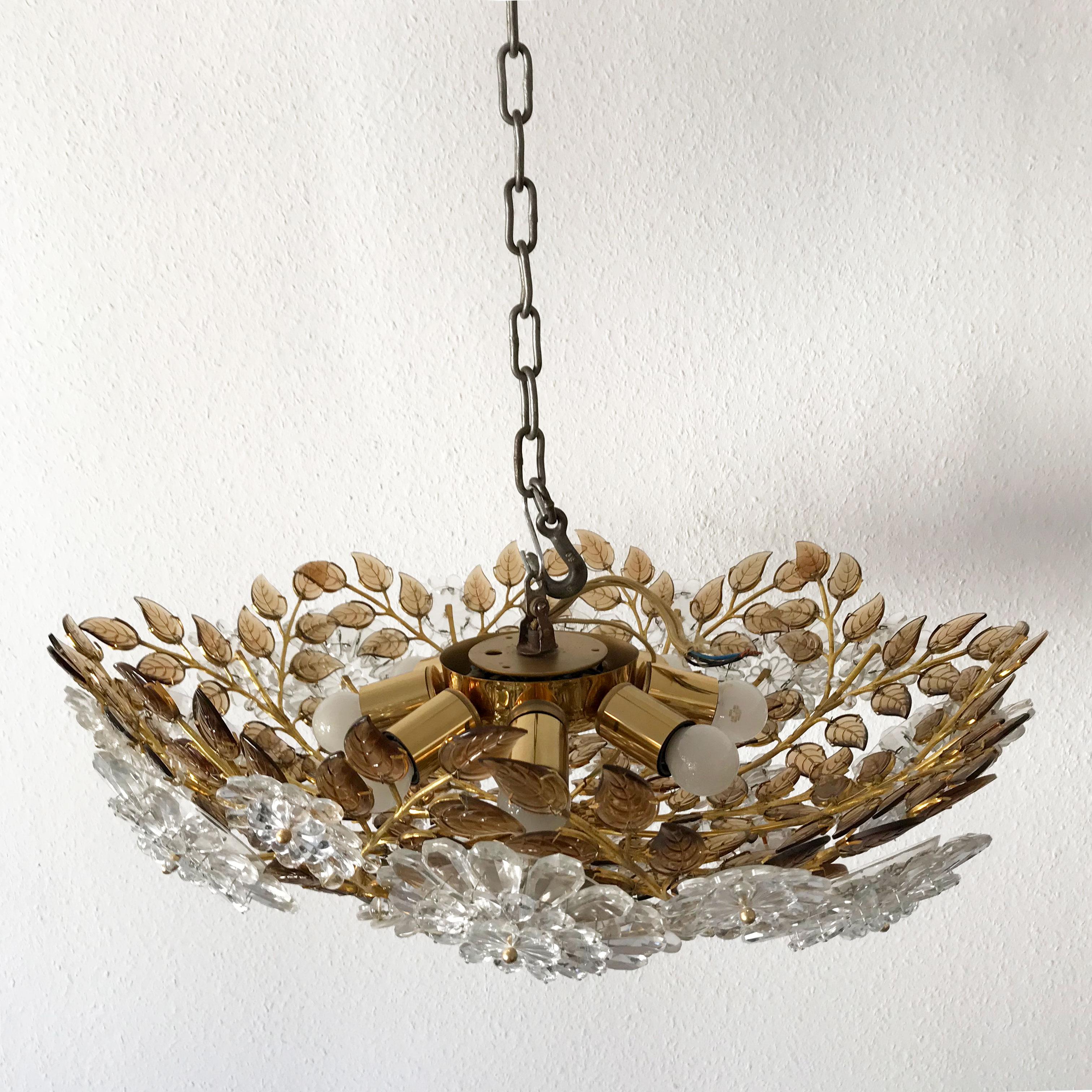 Unique Chandelier or Flush Mount in the Style of Oswald Haerdtl, Lobmeyr, 1960s In Good Condition For Sale In Munich, DE