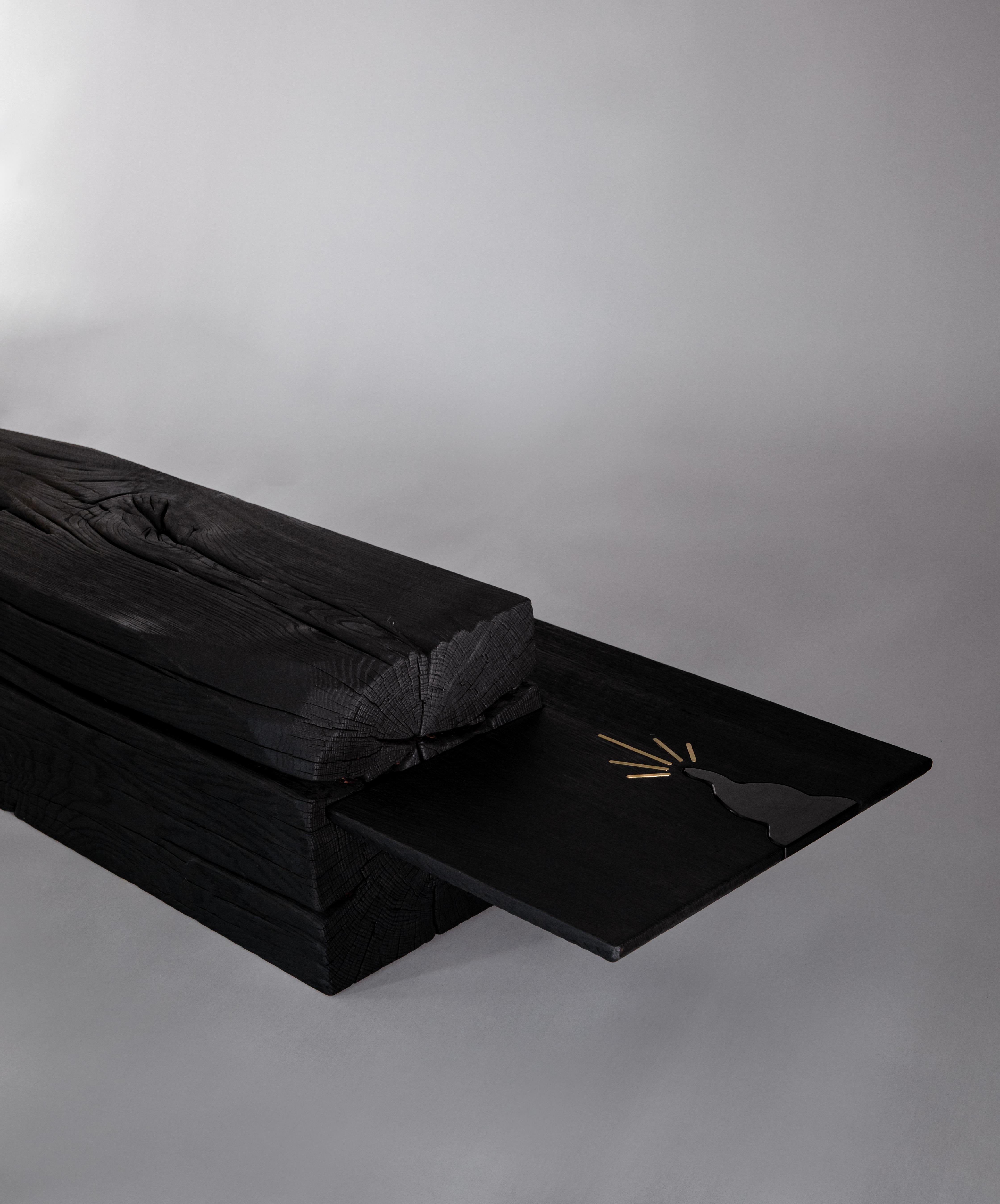 Belgian Unique Charcoal Black Coffee Table by Jeremy Descamps For Sale