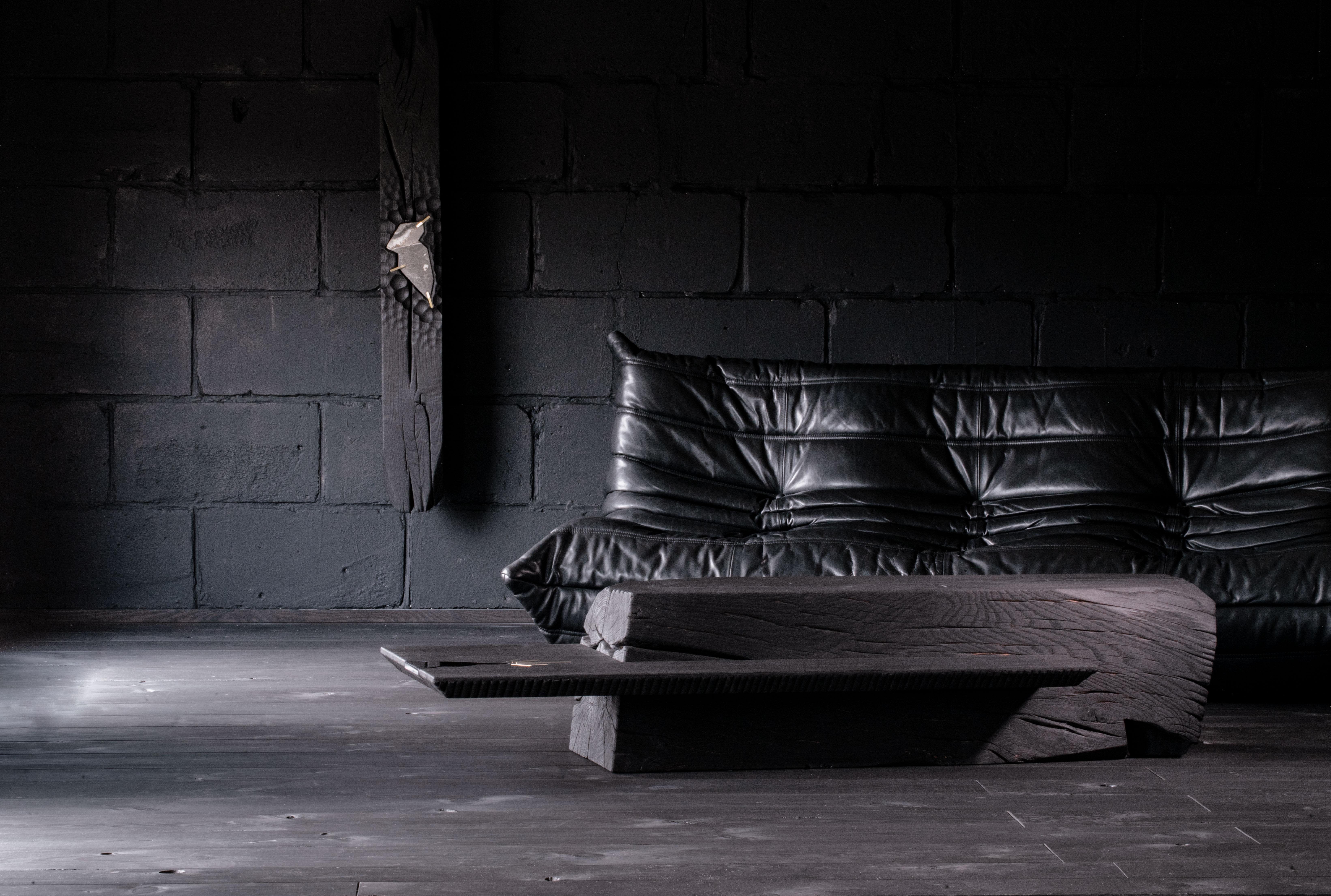 Other Unique Charcoal Black Coffee Table by Jeremy Descamps For Sale
