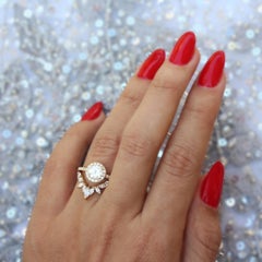 Nesting V Diamond Unique Chevron Ring, Marquise Minerva in 14k Yellow Gold