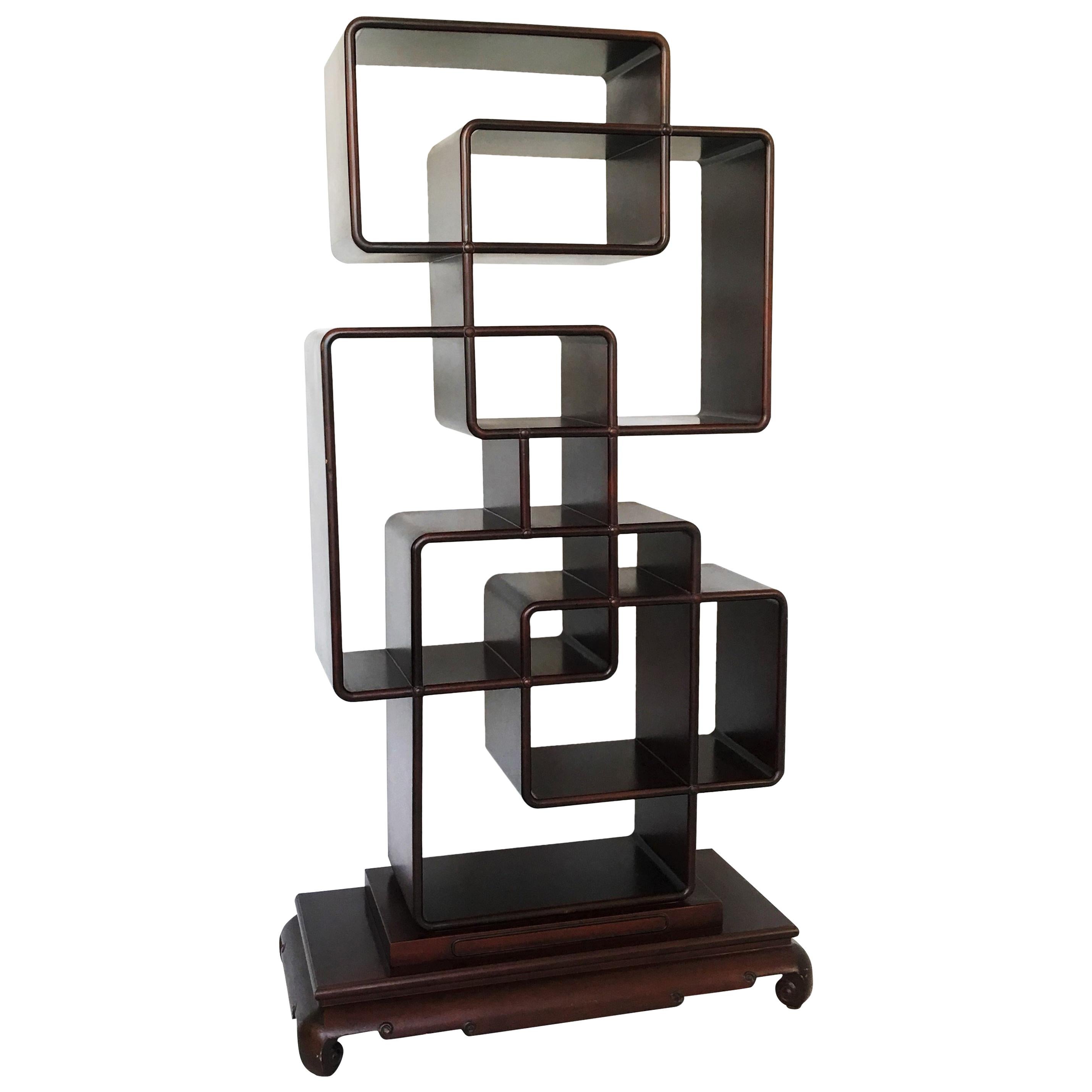 Unique Chinese Ming Style Scholar's Display Shelf / Room Divider For Sale