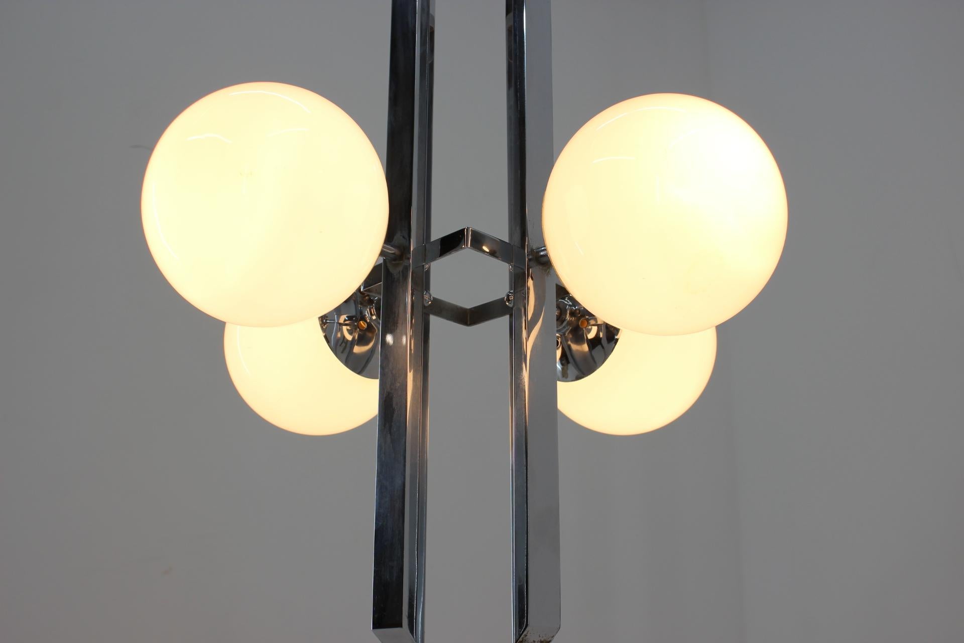 Lustre/Lampe à suspension Bauhaus en chrome unique, années 1930 en vente 3