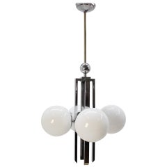 Unique Chrome Bauhaus Chandelier/Pendant, 1930s