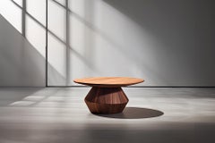 Unique Circular Table Solace 41: Artisan Craftsmanship in Solid Walnut