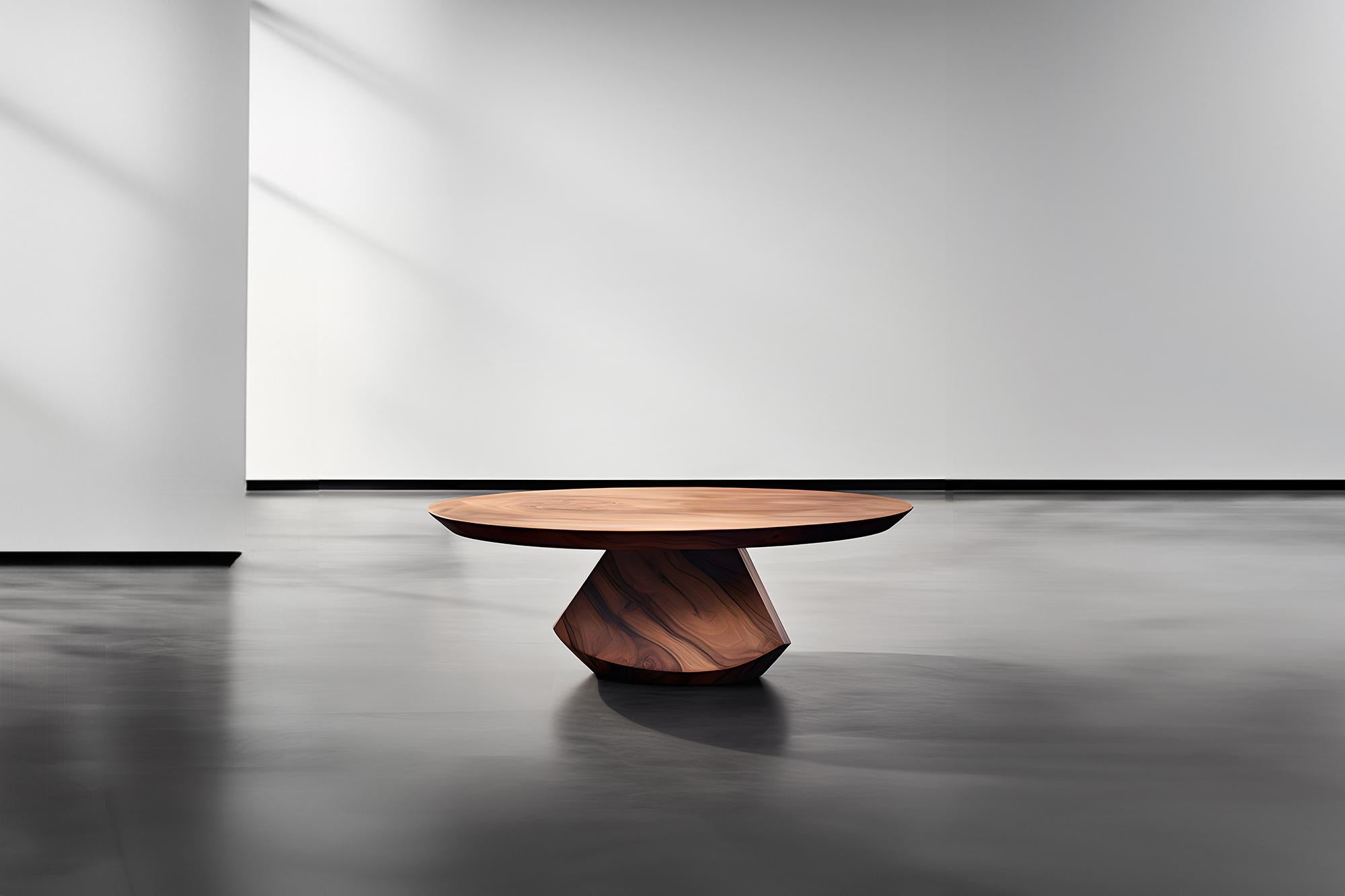 Mexican Unique Circular Table Solace 41: Artisan Craftsmanship in Solid Walnut For Sale
