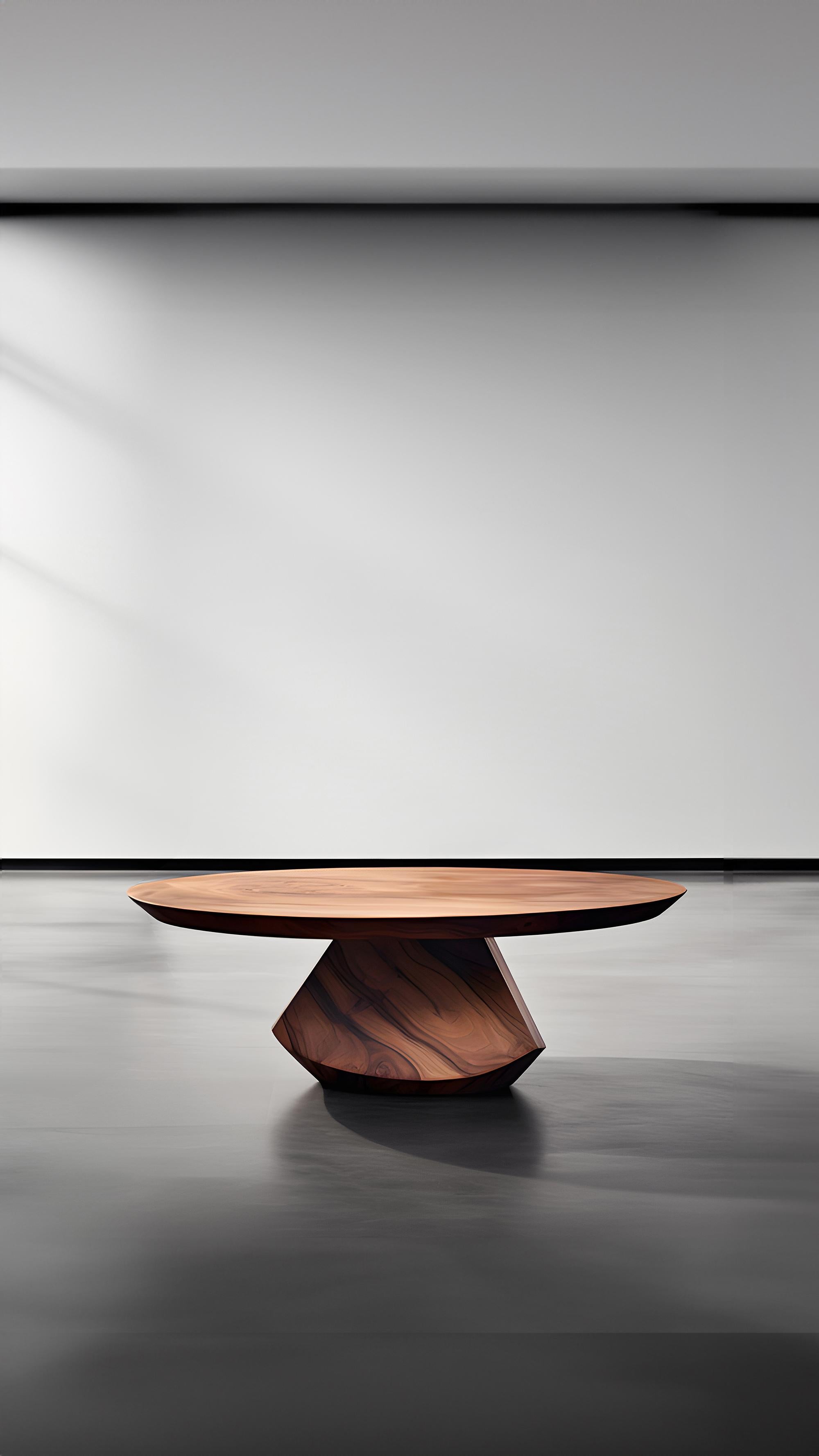 Unique Circular Table Solace 41: Artisan Craftsmanship in Solid Walnut For Sale 1