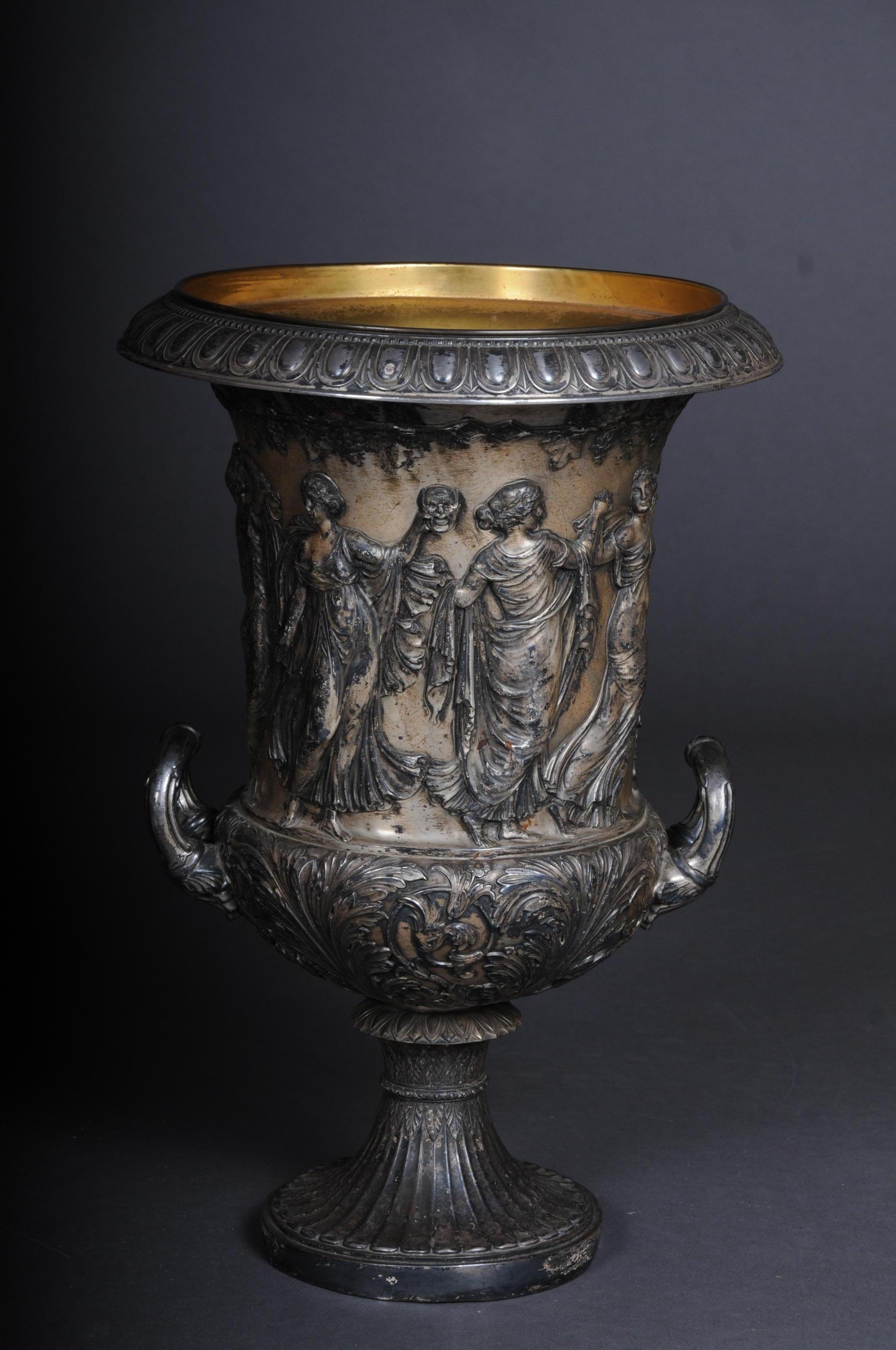 Unique Classicist Amphoras / Crater Vase WMF Silver, circa 1900 For Sale 3