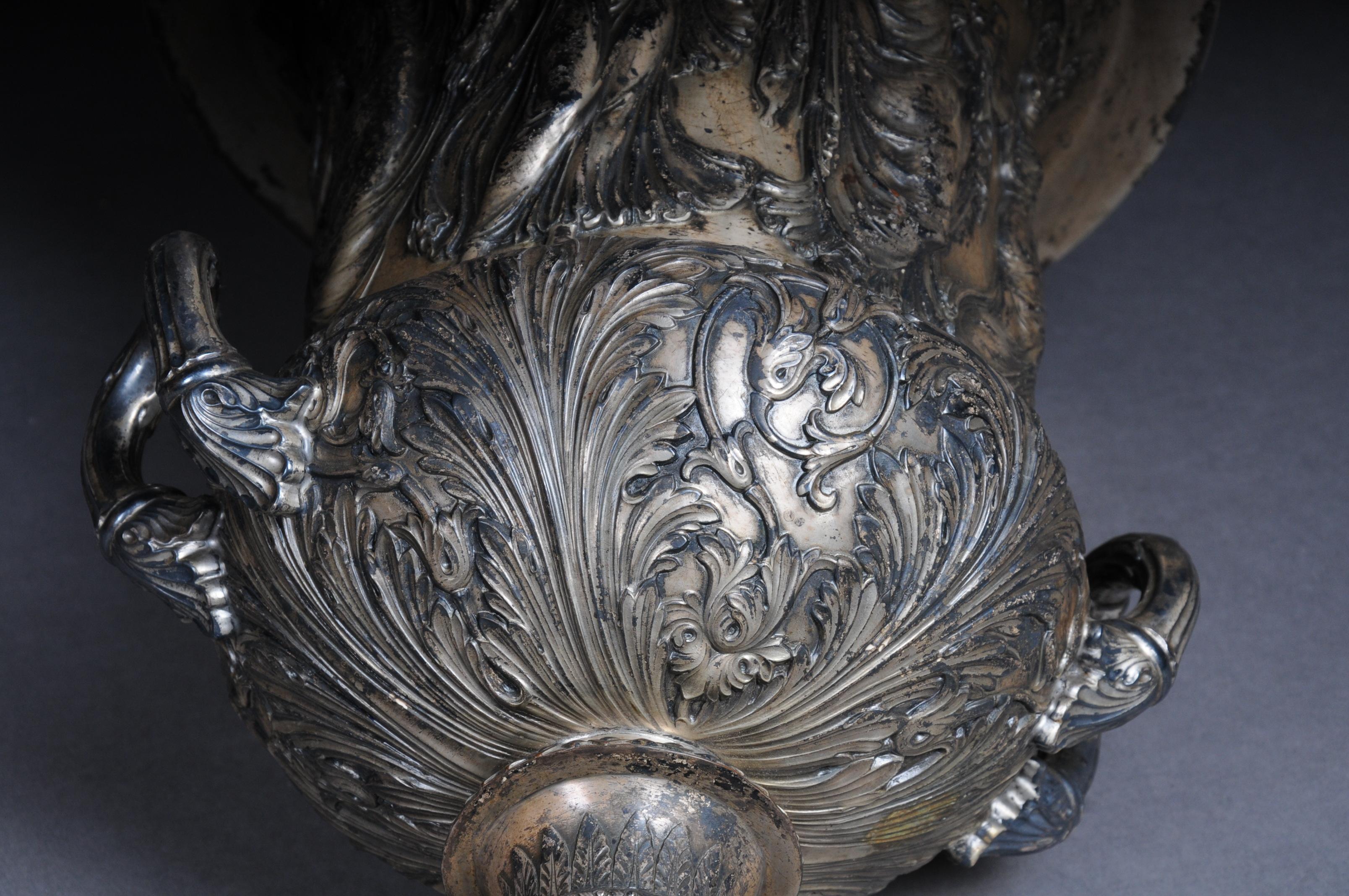 Unique Classicist Amphoras / Crater Vase WMF Silver, circa 1900 For Sale 5