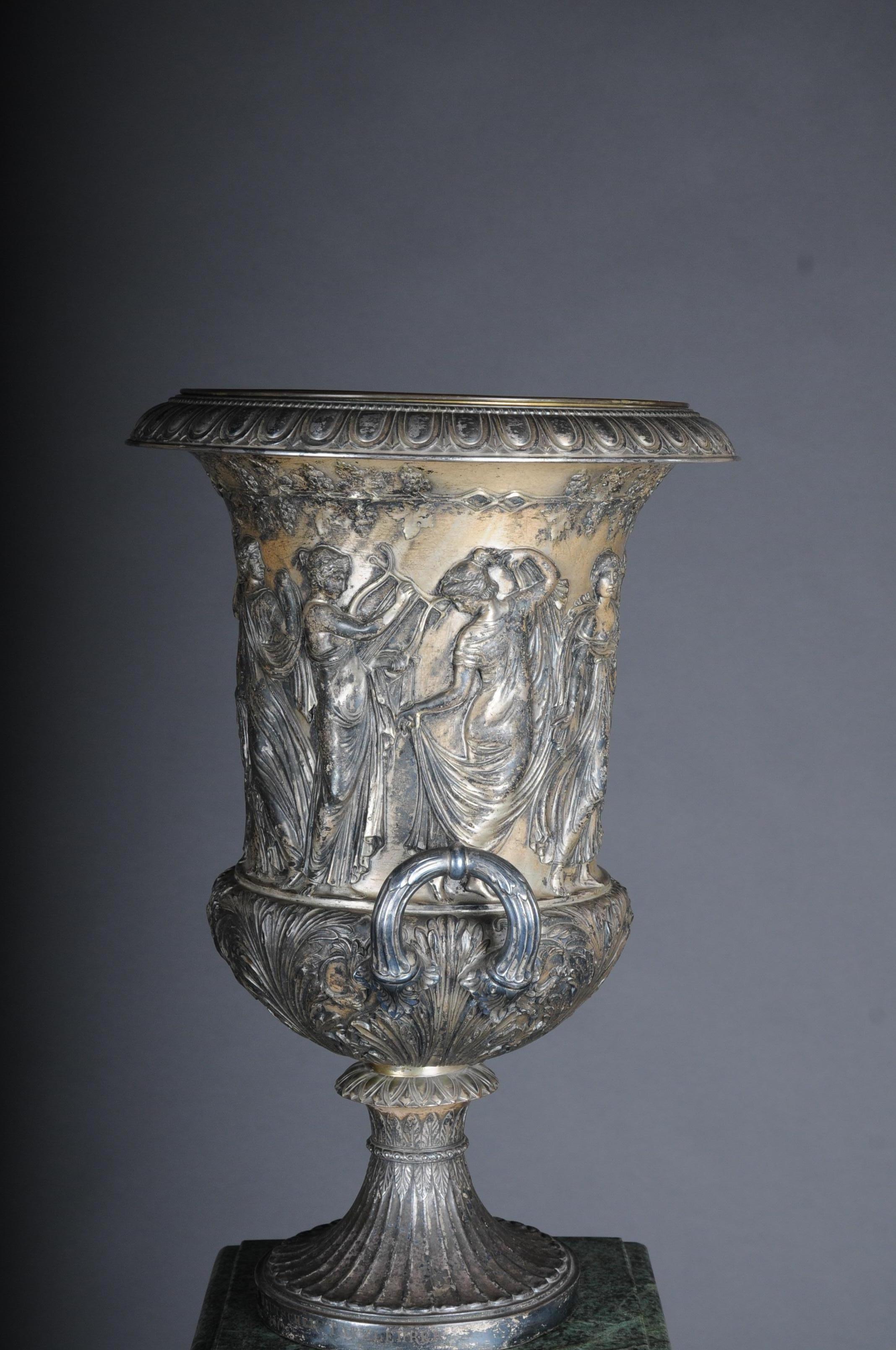 German Unique Classicist Amphoras / Crater Vase WMF Silver, circa 1900 For Sale