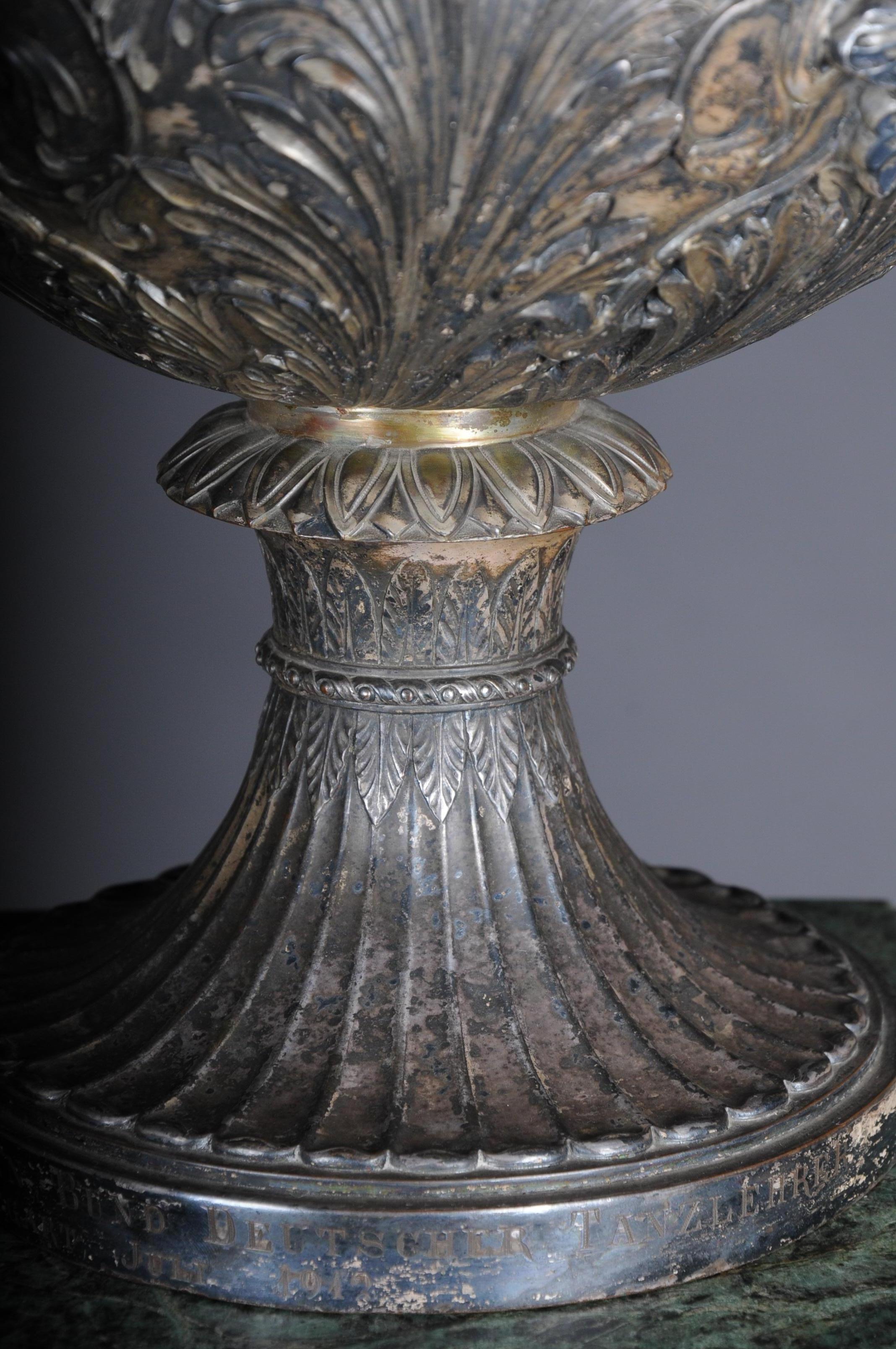 Gilt Unique Classicist Amphoras / Crater Vase WMF Silver, circa 1900 For Sale