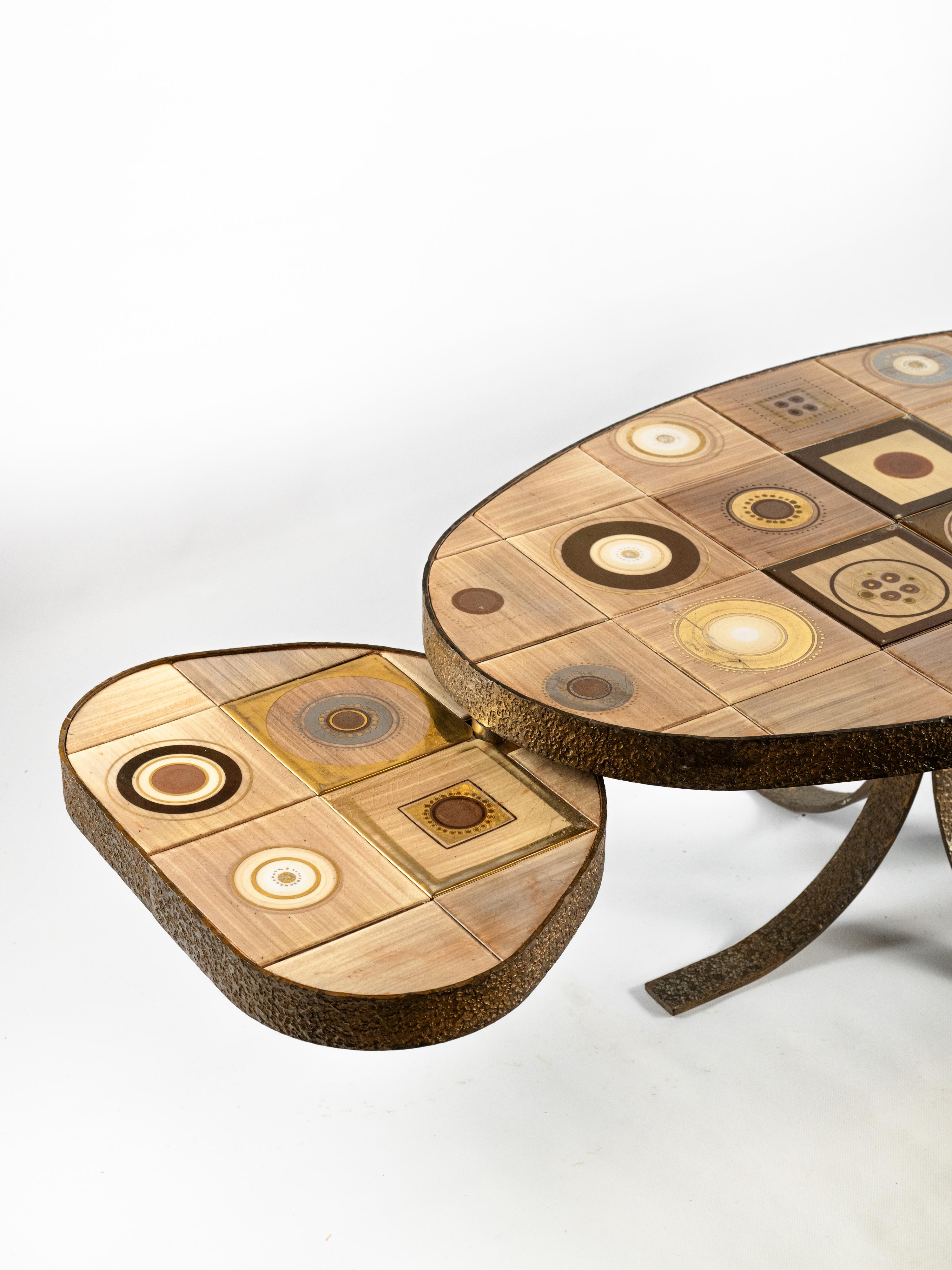 Table basse unique en céramique Georges Pelletier pour La Roue Vallauris en vente 5
