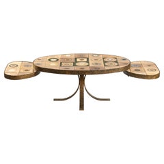 Unique coffee table in ceramic by Georges Pelletier for La Roue Vallauris