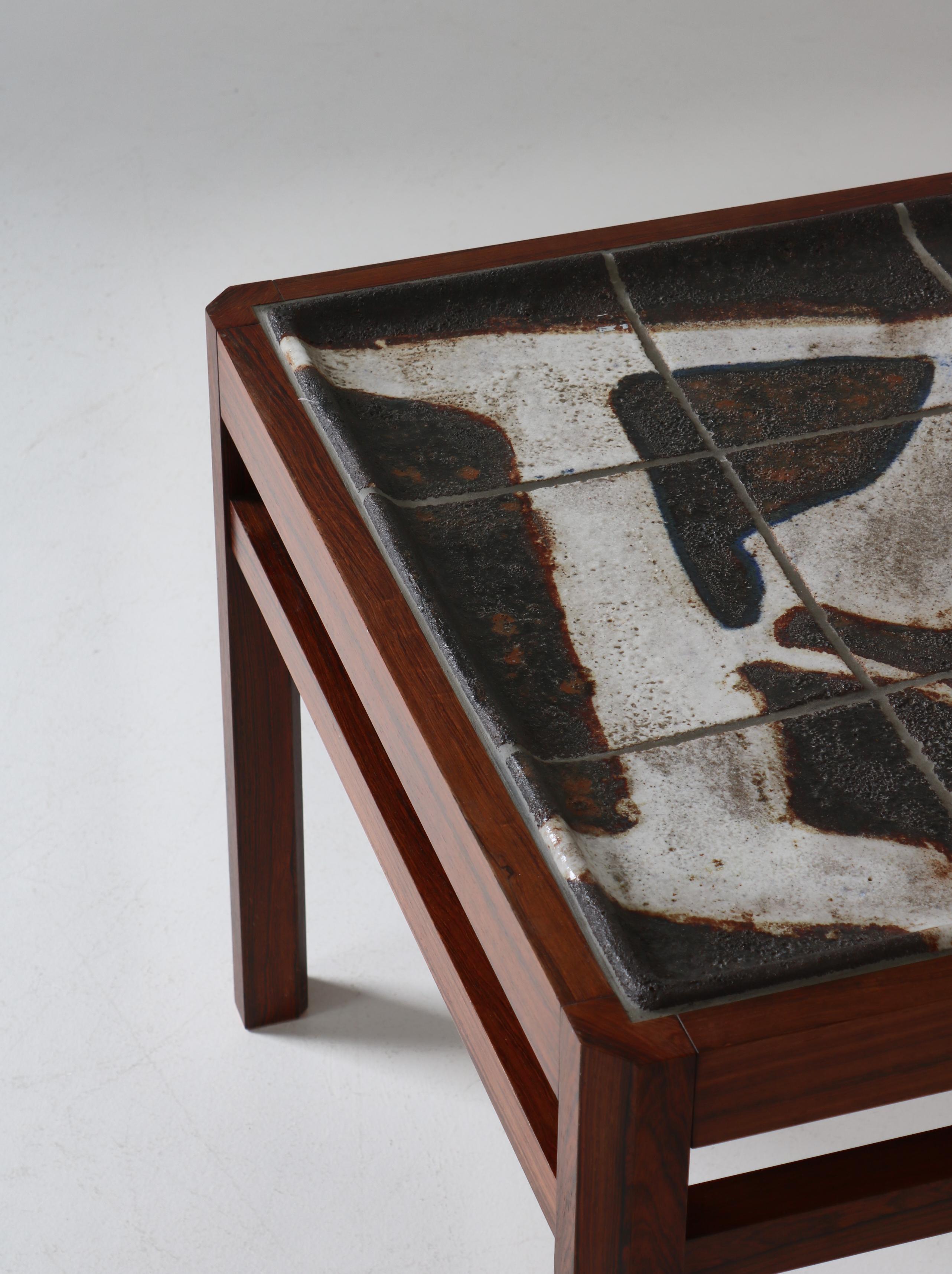 Unique Coffee Table with Ceramic Tiles by Ole Bjørn Krüger, Denmark, 1960s 3