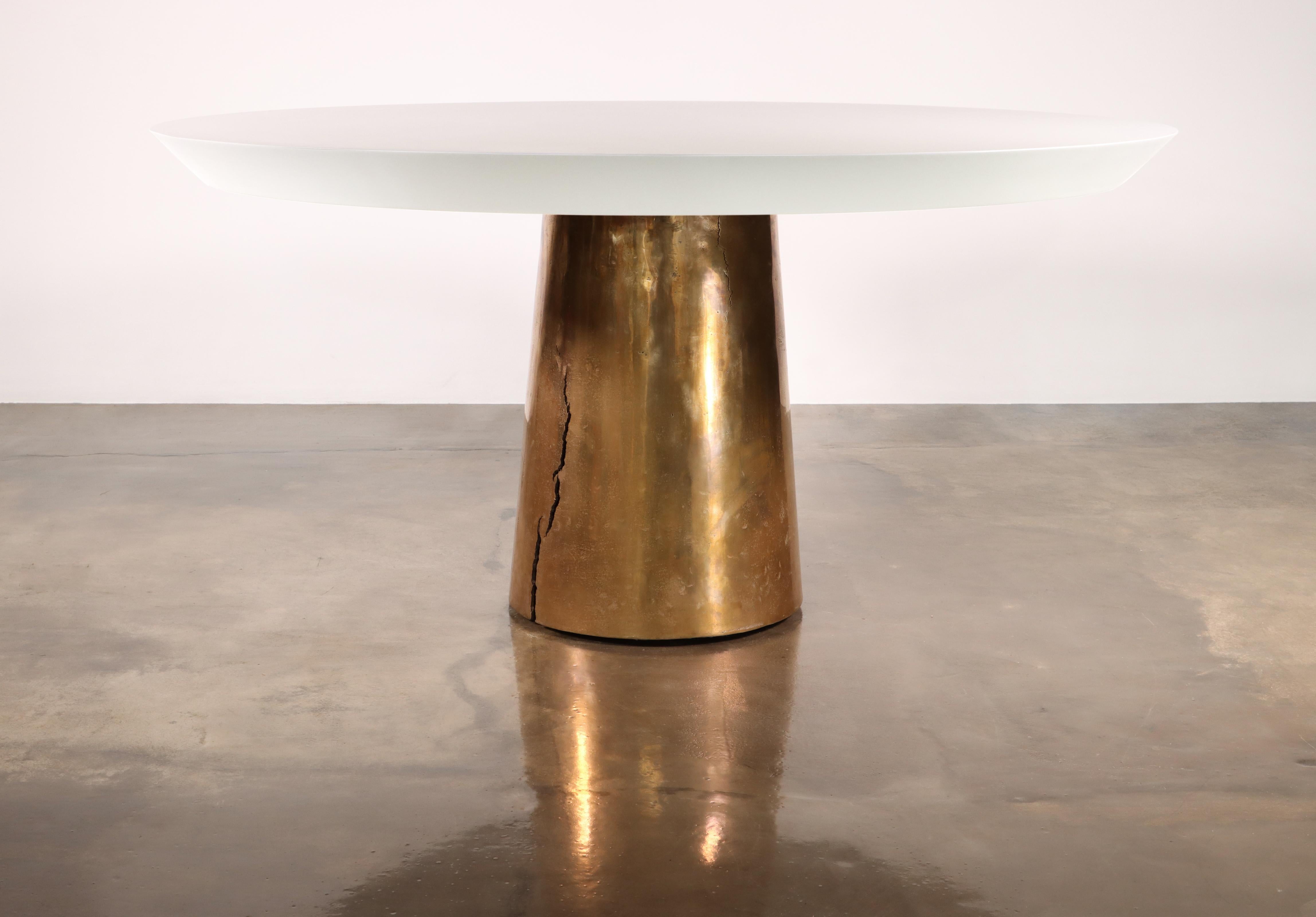 Modern Unique Collectible Cast Bronze Pedestal Dining Table by Costantini, Beninx For Sale