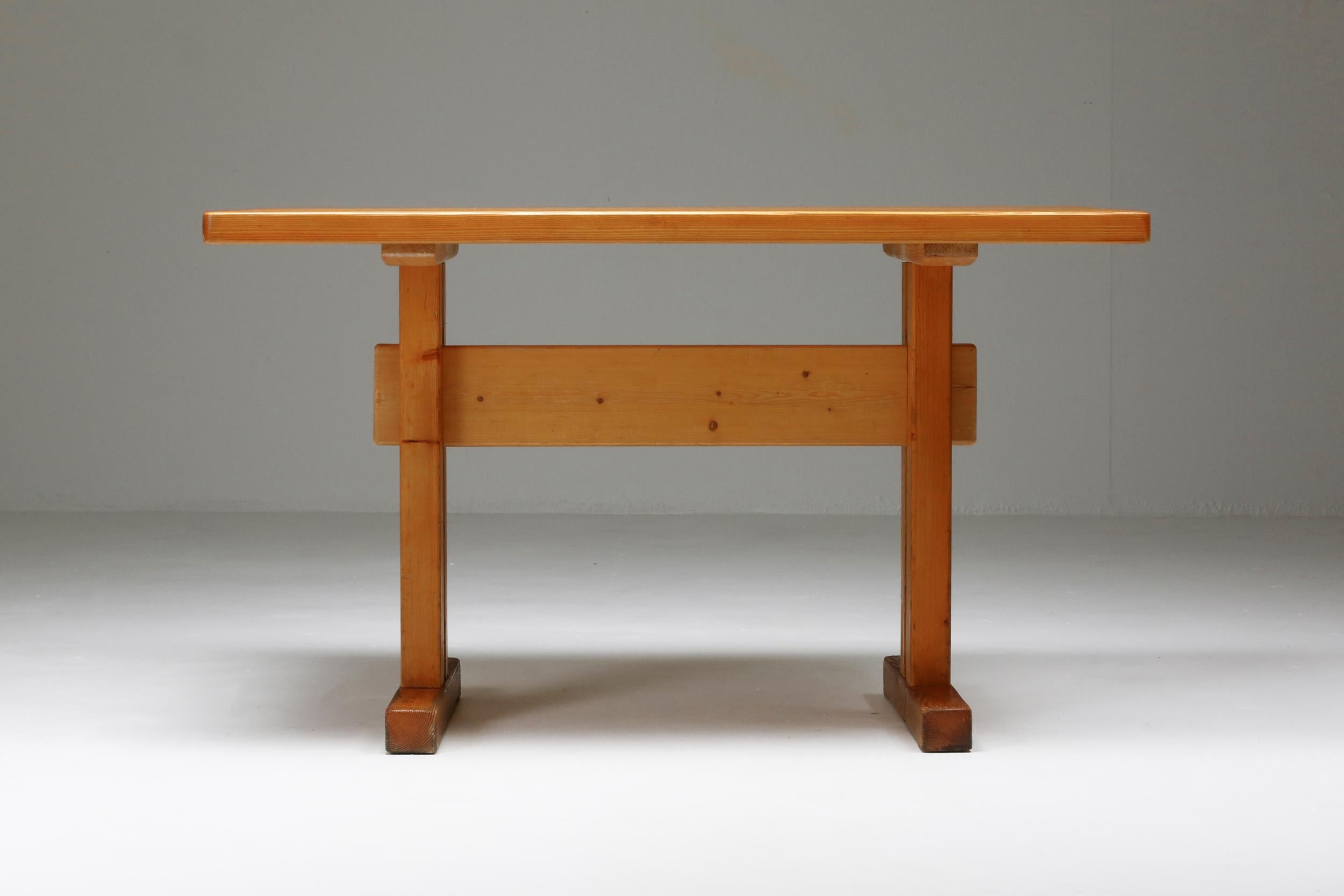 Pine Perriand Tables, French Modernism For Sale 3
