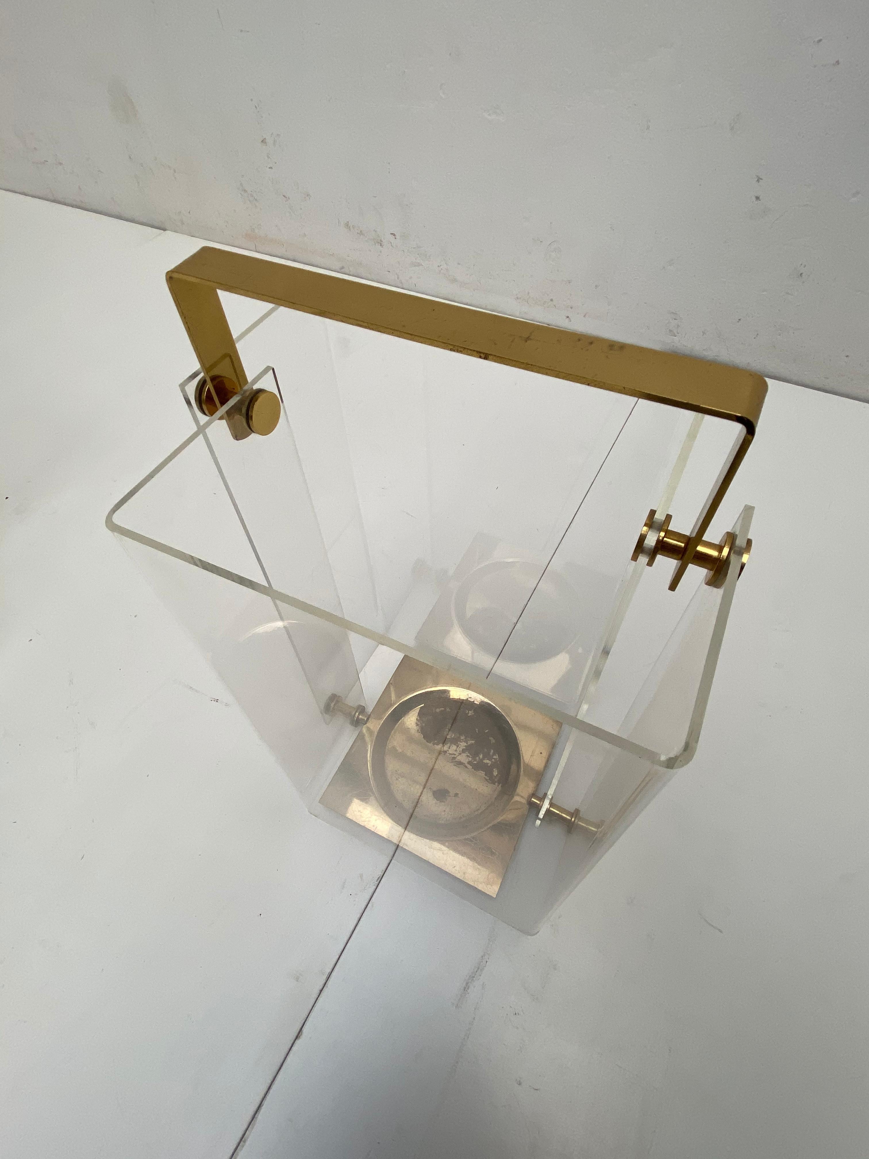 Late 20th Century Unique Collection of David Lange Lucite and Brass Designs, France, 1970s