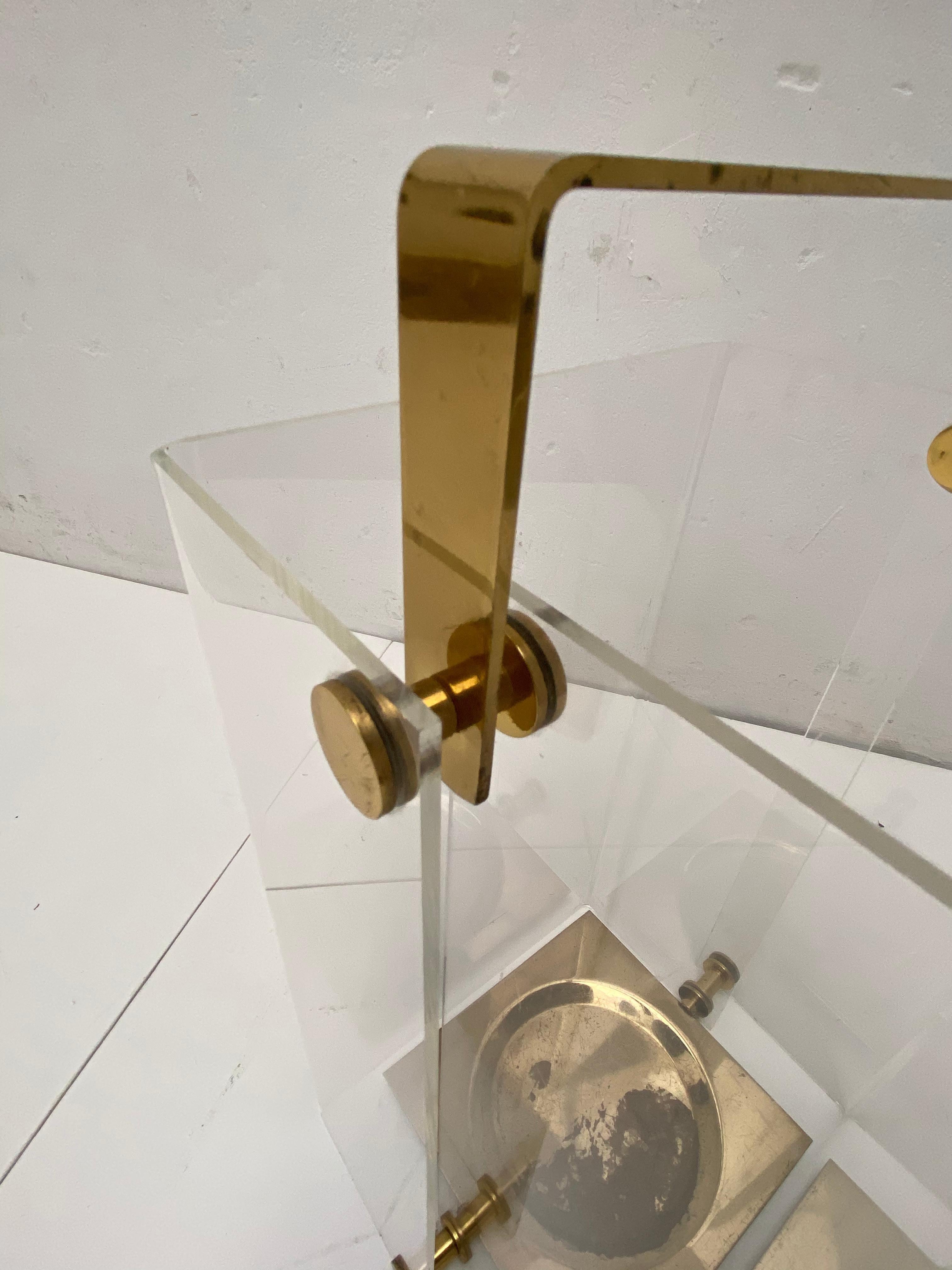 Unique Collection of David Lange Lucite and Brass Designs, France, 1970s 2
